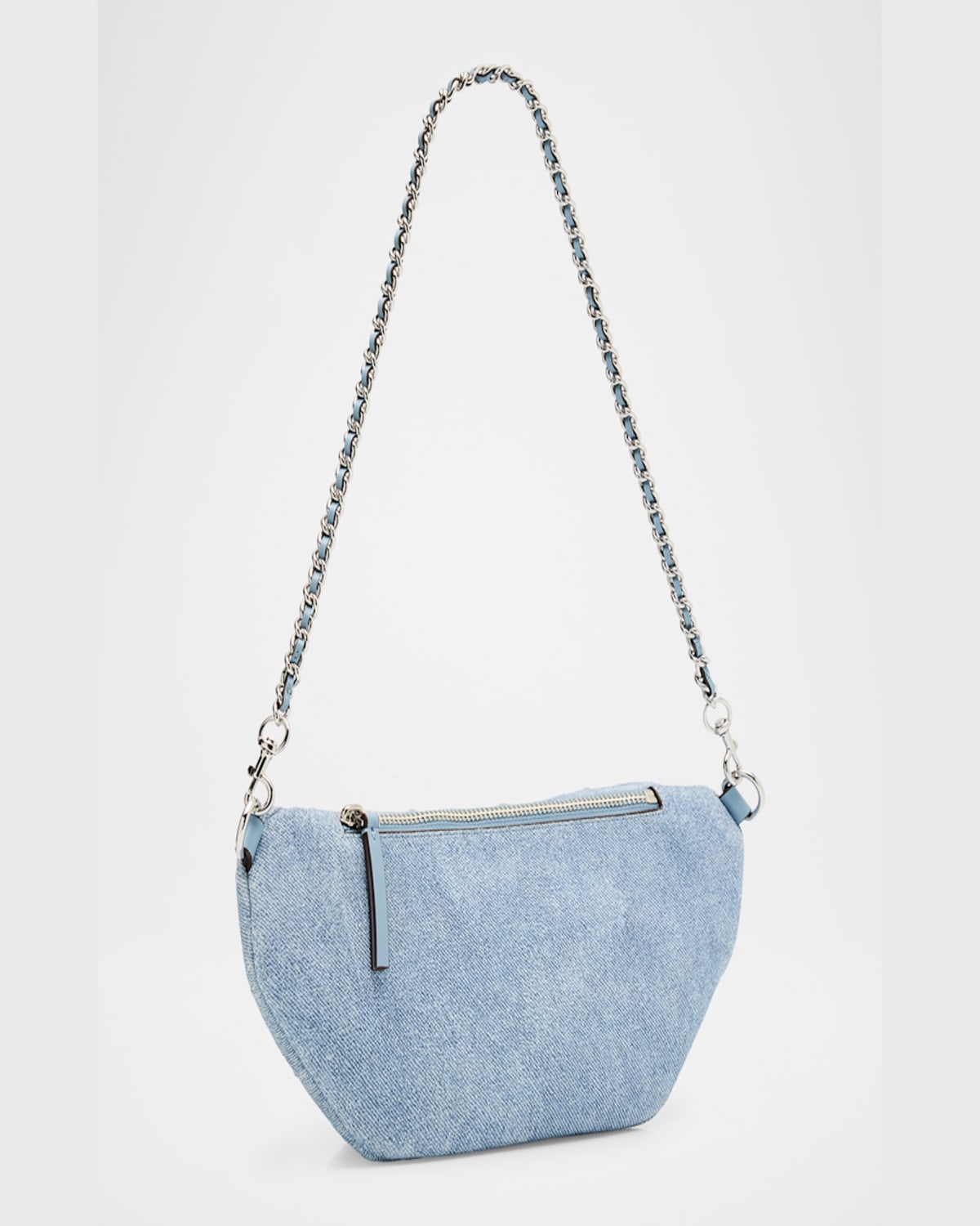 Tory Burch Fleming Denim-print Suede Belt Bag