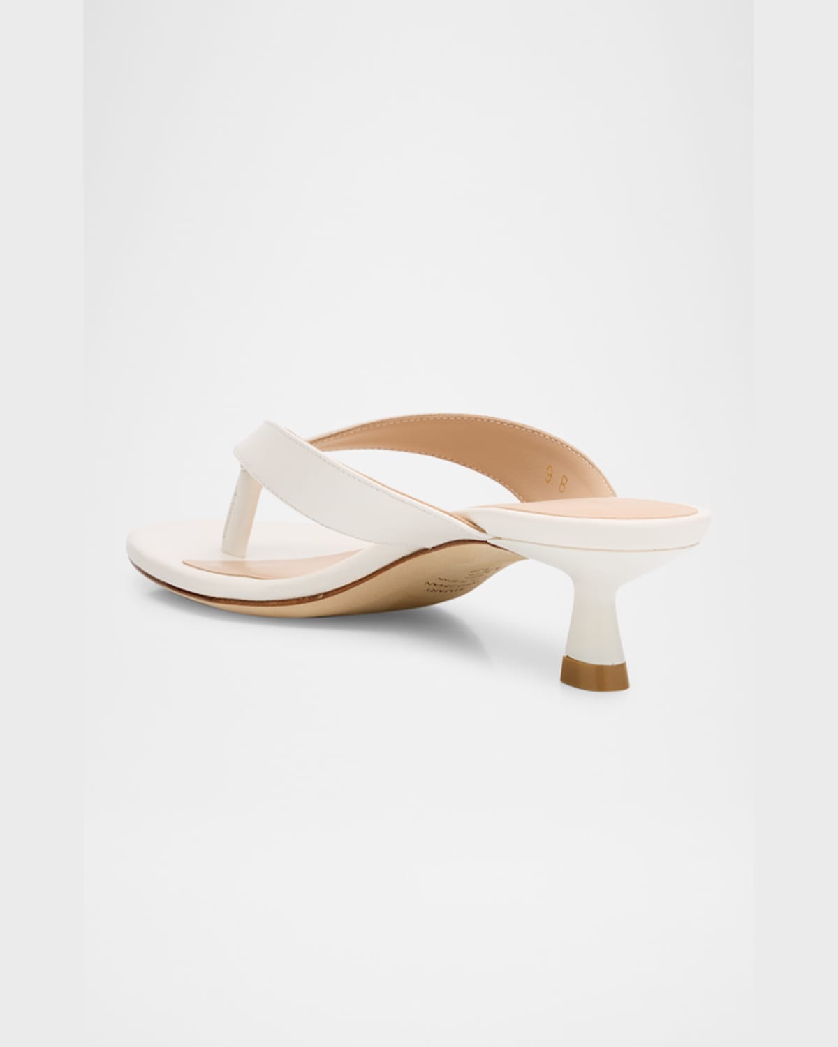 Stuart Weitzman Rio Leather Kitten-heel Thong Sandals
