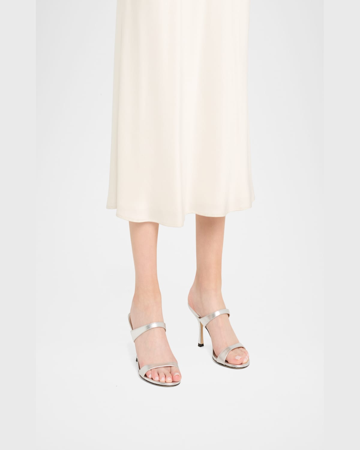 Stuart Weitzman Nudist Metallic Dual-band Slide Sandals