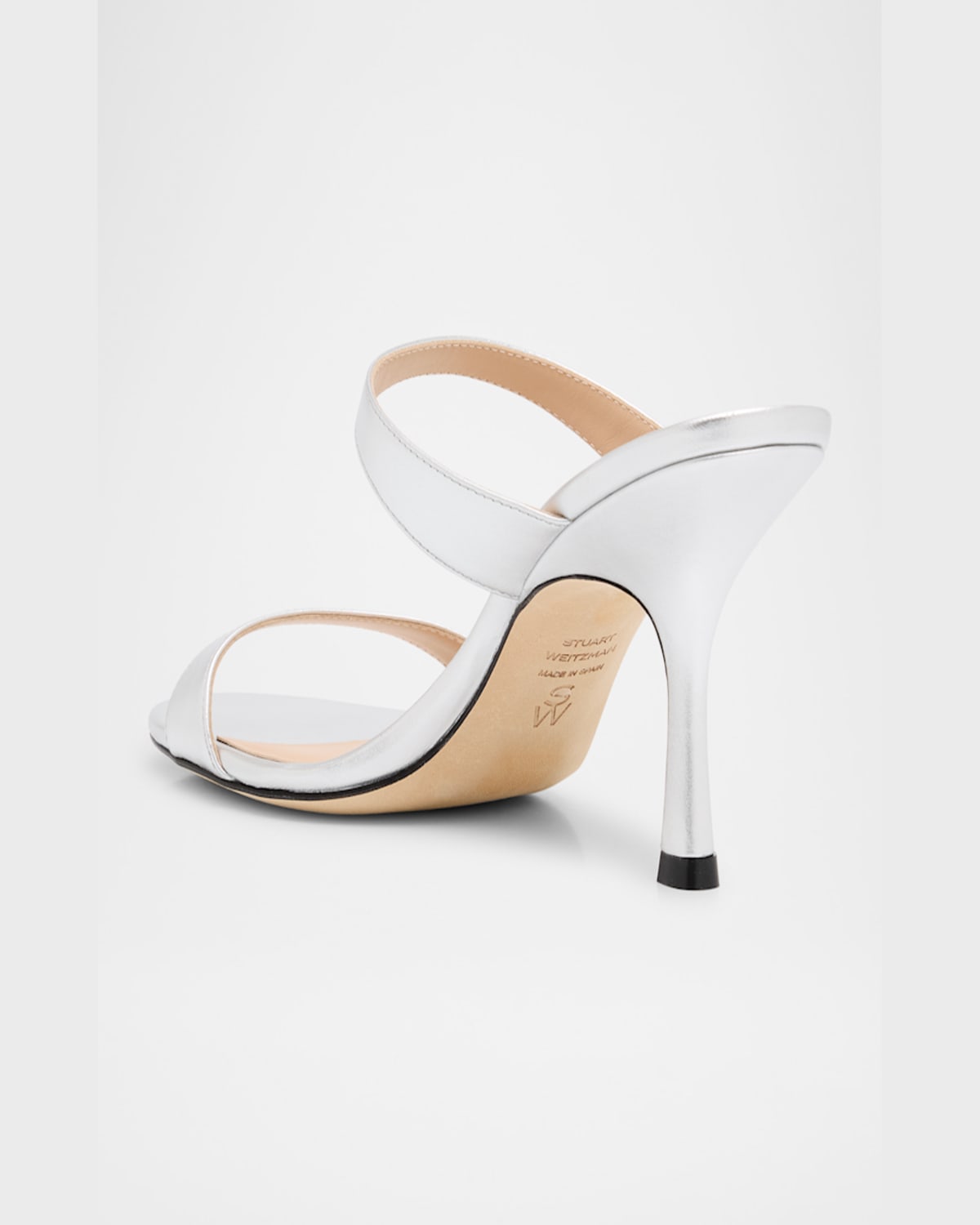 Stuart Weitzman Nudist Metallic Dual-band Slide Sandals