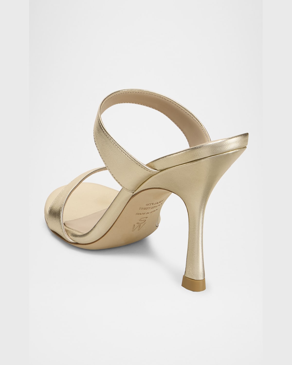 Stuart Weitzman Nudist Metallic Dual-band Slide Sandals