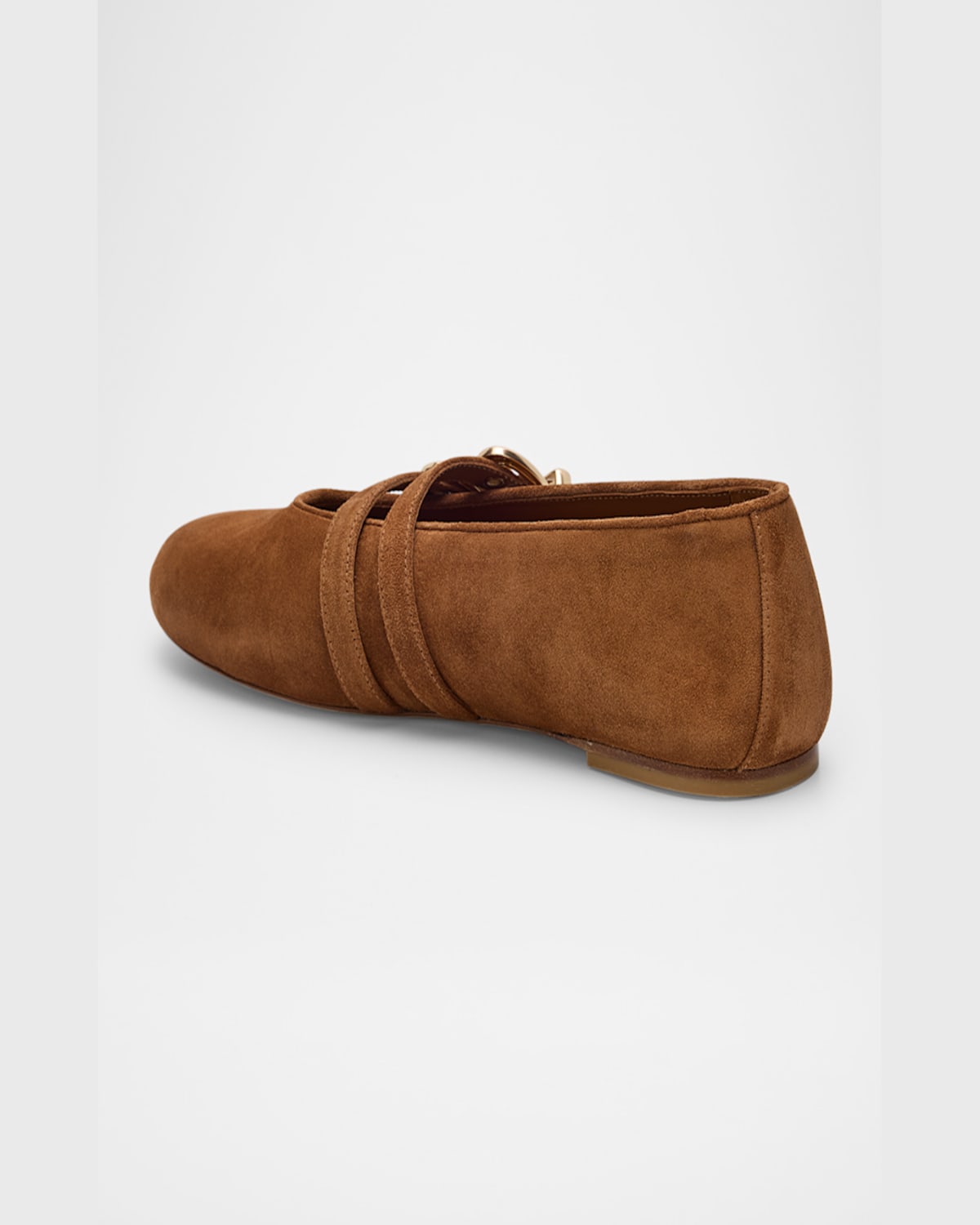 Stuart Weitzman Maven Suede Buckle Mary Jane Ballerina Flats In Multi
