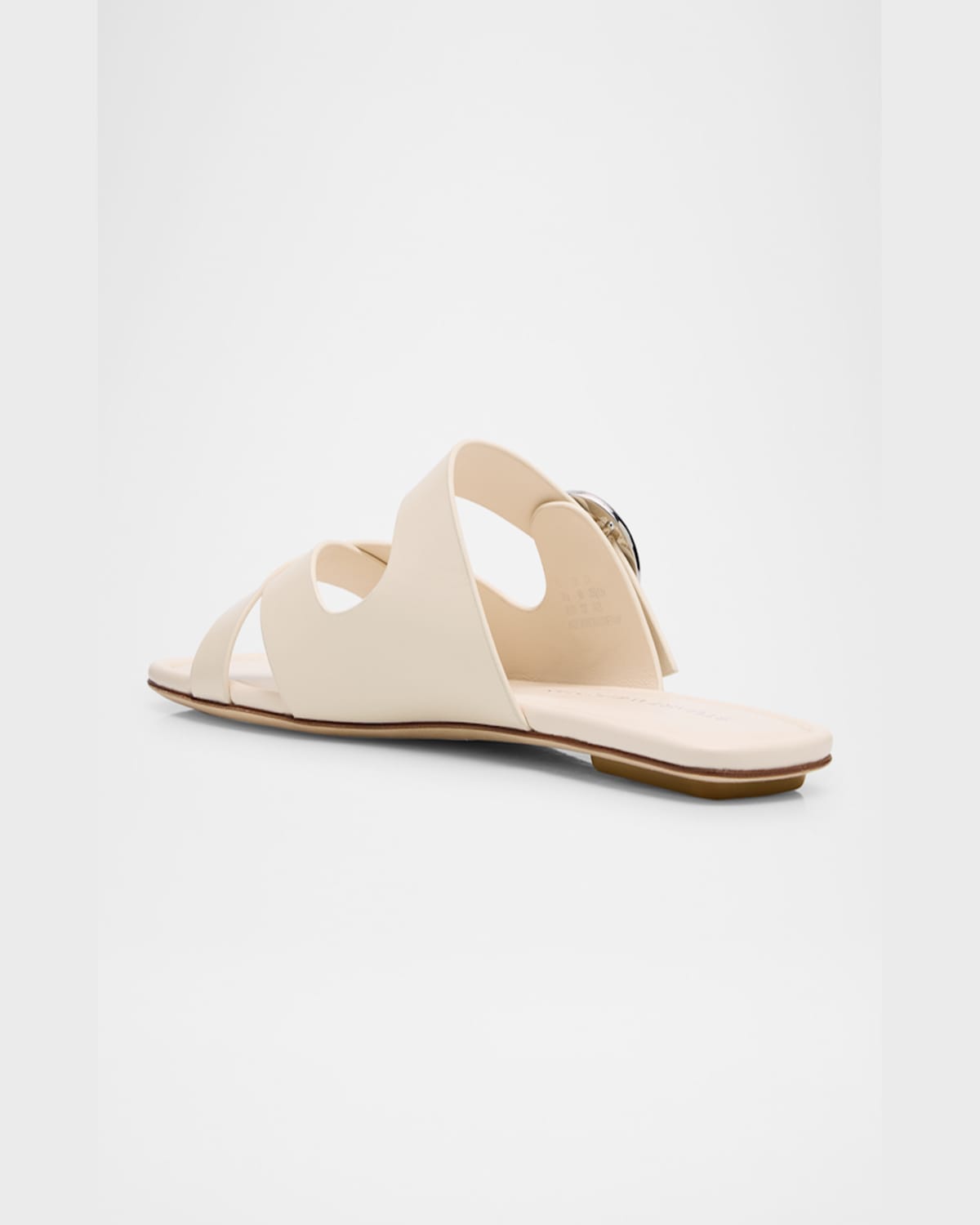 Stuart Weitzman Villa Leather Slide Sandals In Linen