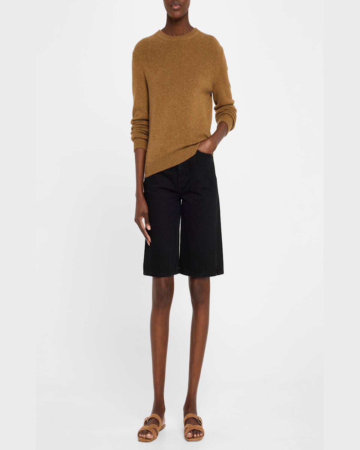 Shop Stuart Weitzman Villa Suede Slide Sandals In Doe