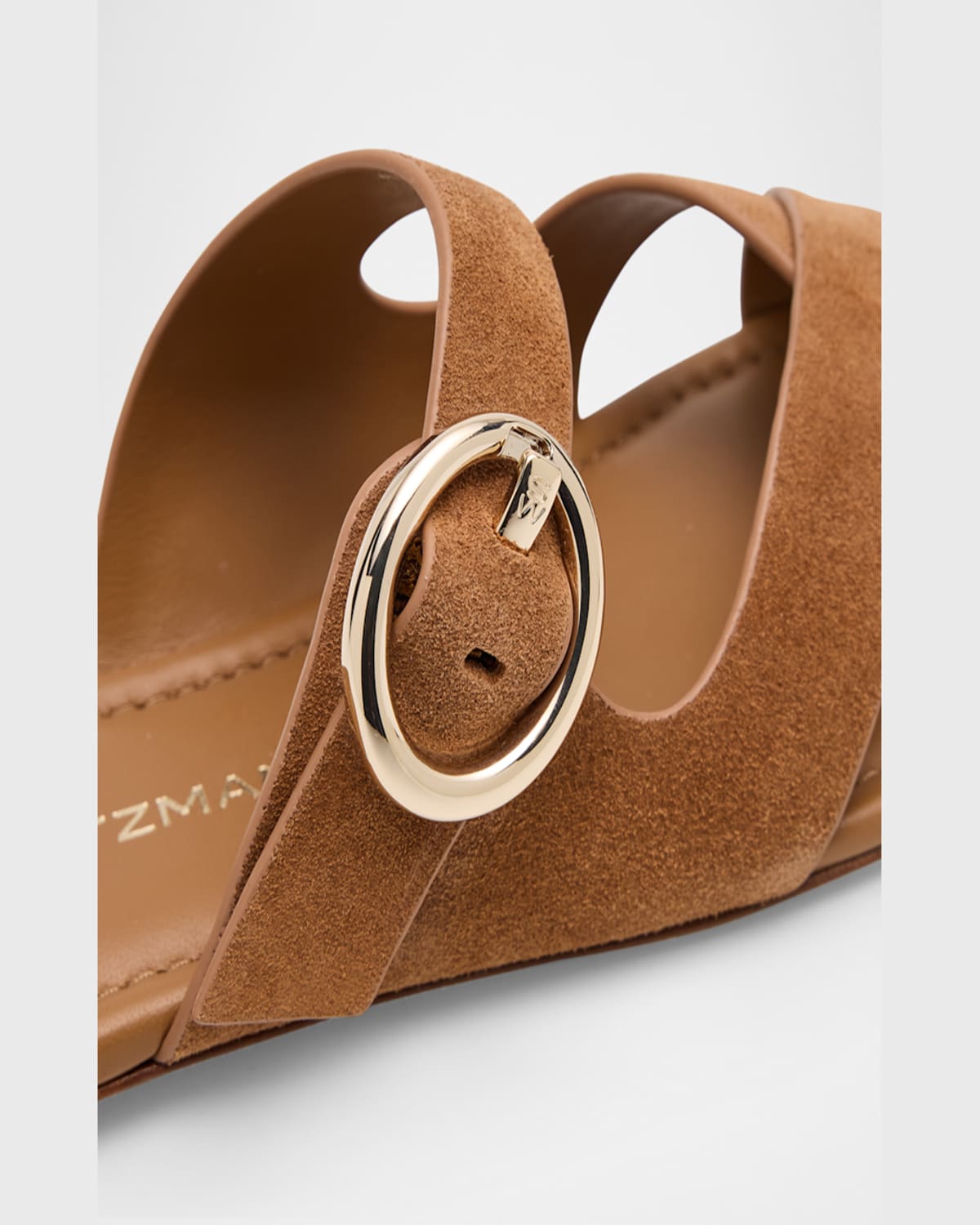 Shop Stuart Weitzman Villa Suede Slide Sandals In Doe
