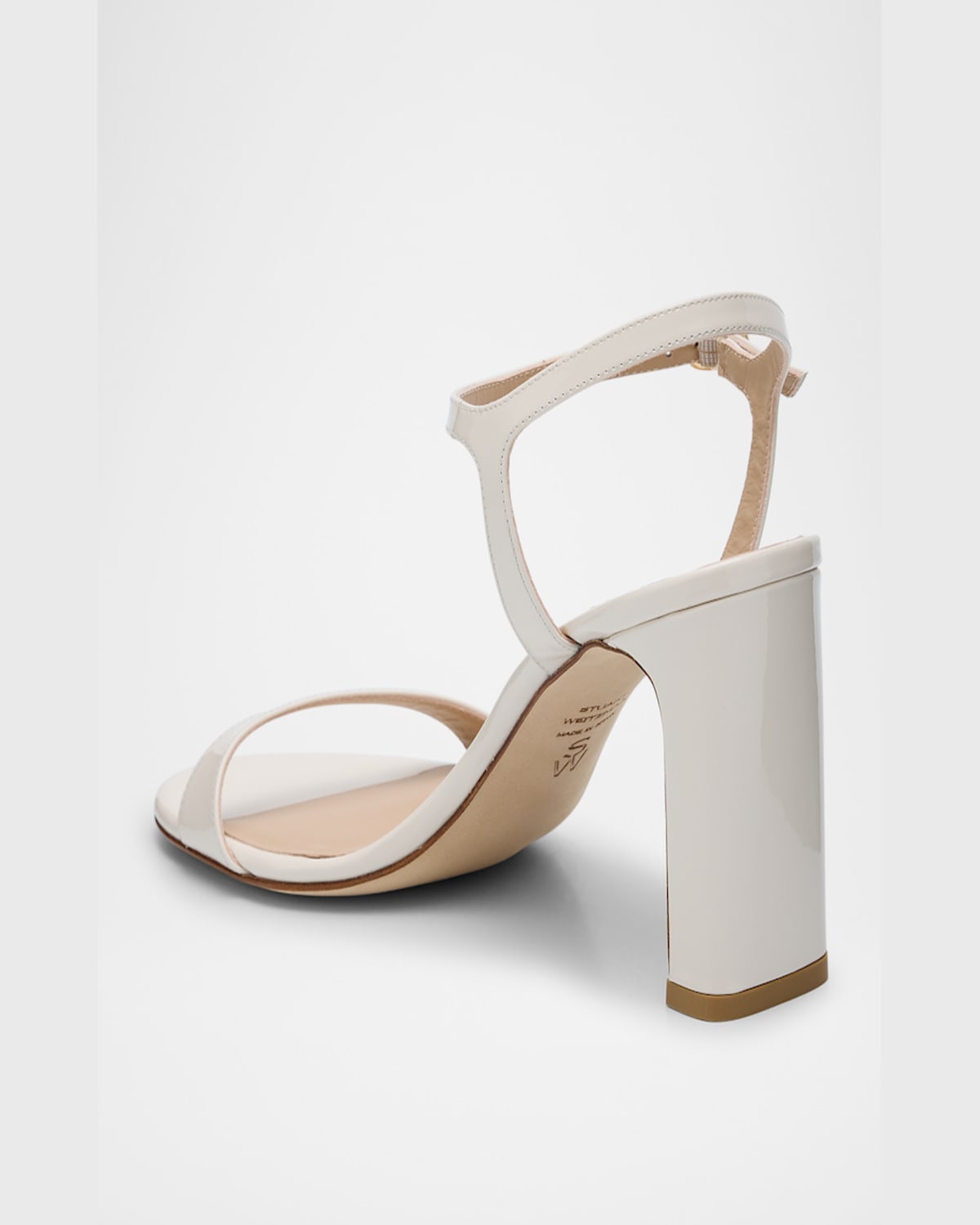 STUART WEITZMAN BABETTE PATENT LEATHER ANKLE-STRAP SANDALS 