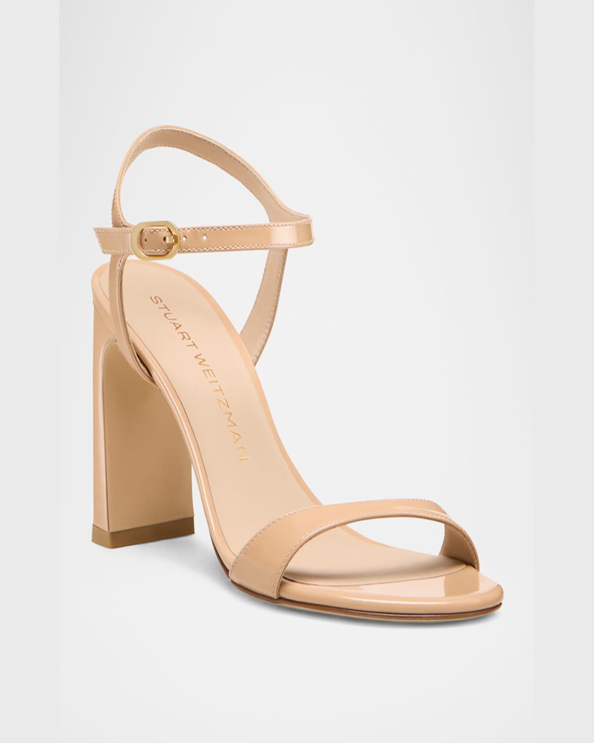 Stuart Weitzman Babette Patent Leather Ankle-strap Sandals