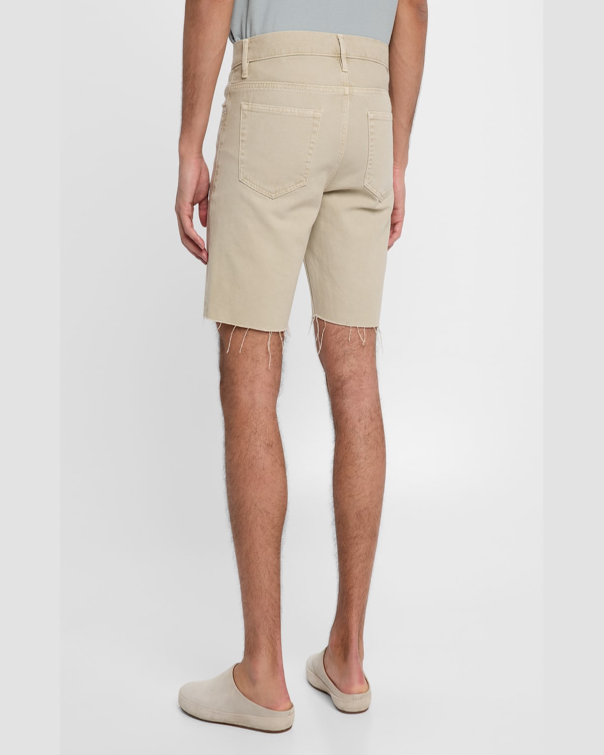 Frame Relaxed Shorts Raw Hem In Tan