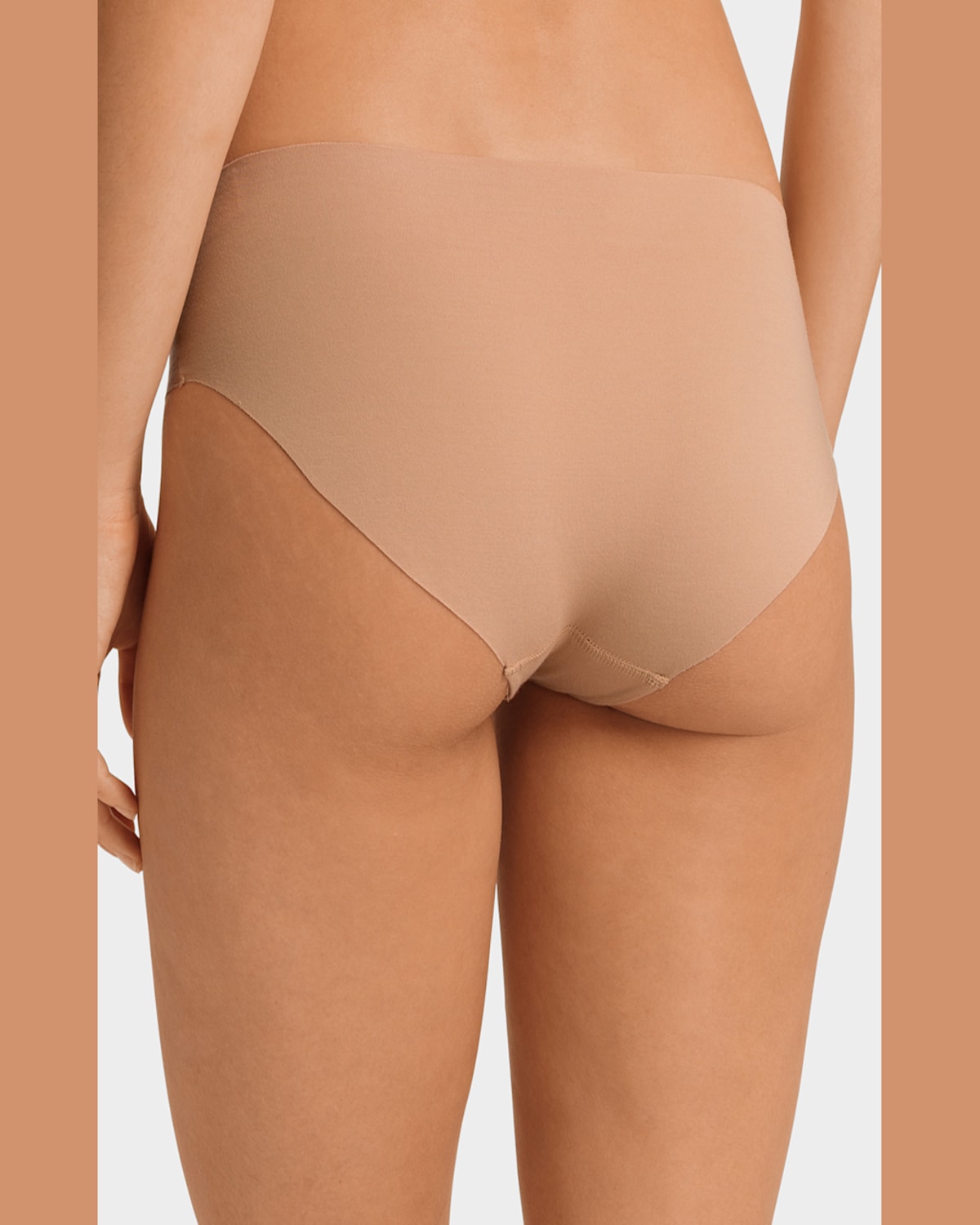 Hanro Invisible Cotton Full Mid-rise Briefs In Beige