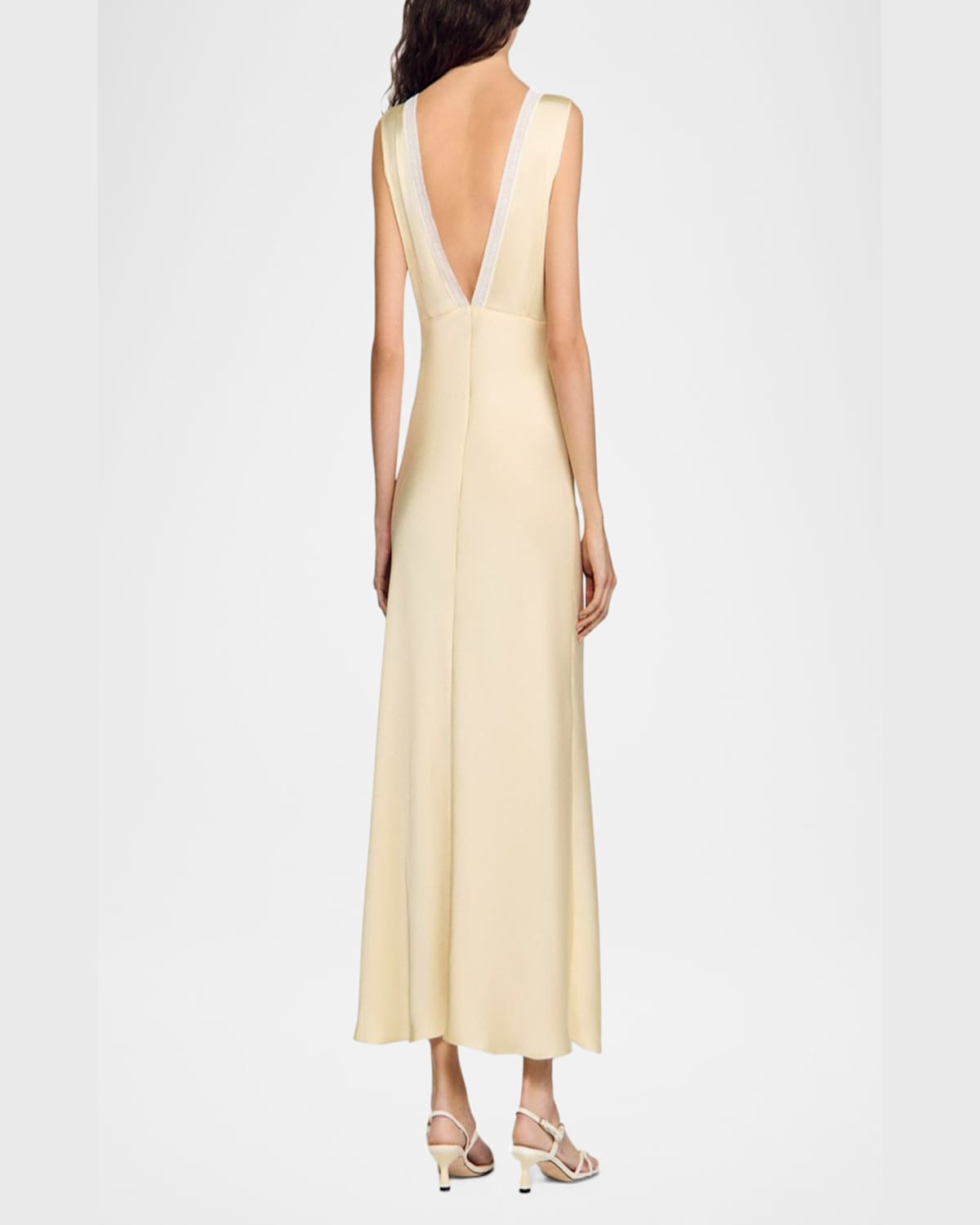 Sandro Satin Effect Maxi Dress