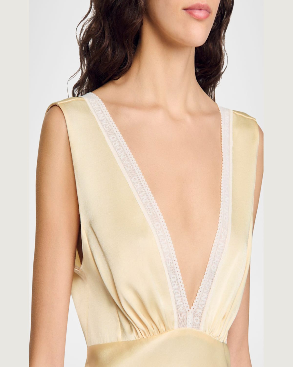 Sandro Satin Effect Maxi Dress