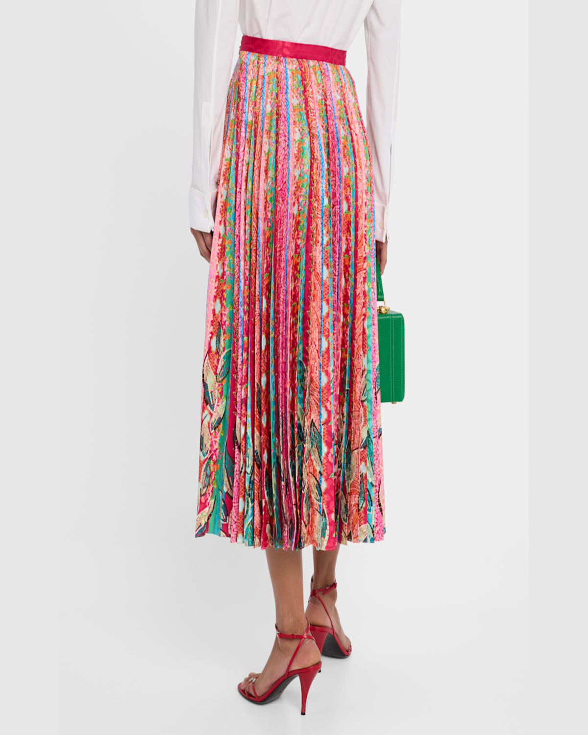 Shop Saloni Kim Mosaic Stripe Skirt In Mosaic Stripe Plmt