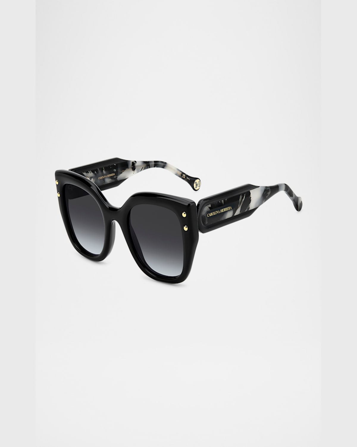 Carolina Herrera Her312 Logo-print Square Acetate Sunglasses In Black