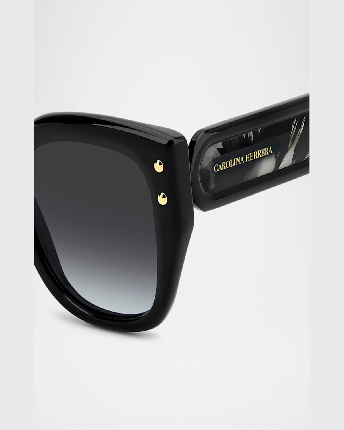 Carolina Herrera Her312 Logo-print Square Acetate Sunglasses In Black
