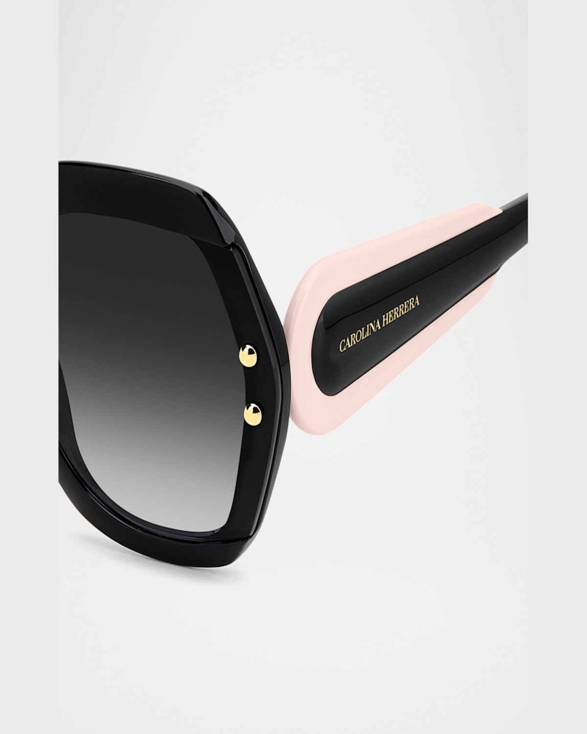 Carolina Herrera Her314 Logo-print Round Acetate Sunglasses In Black Pink