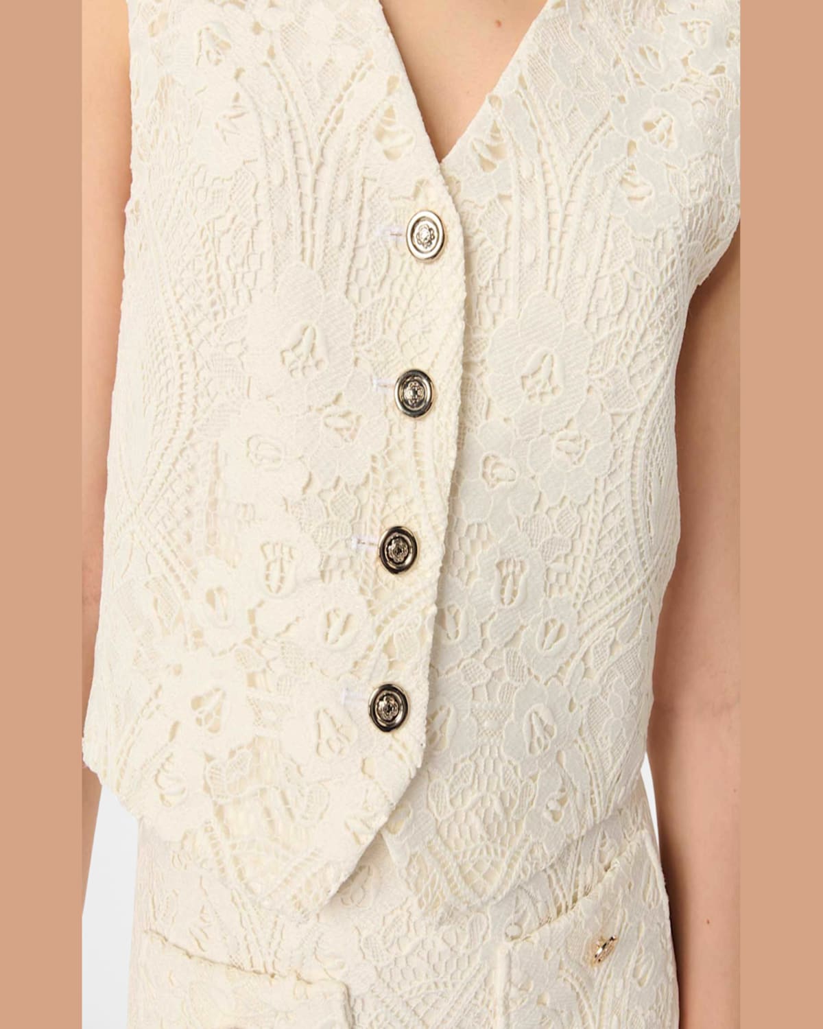 MAJE VIRENDANA FLORAL LACE VEST