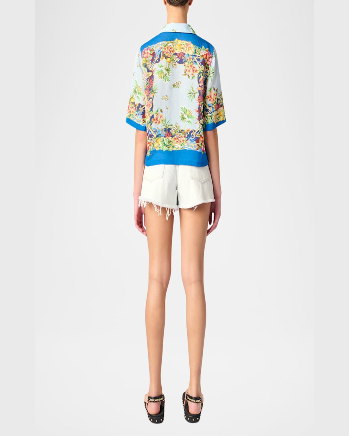 Maje Patterned Cropped Shirt