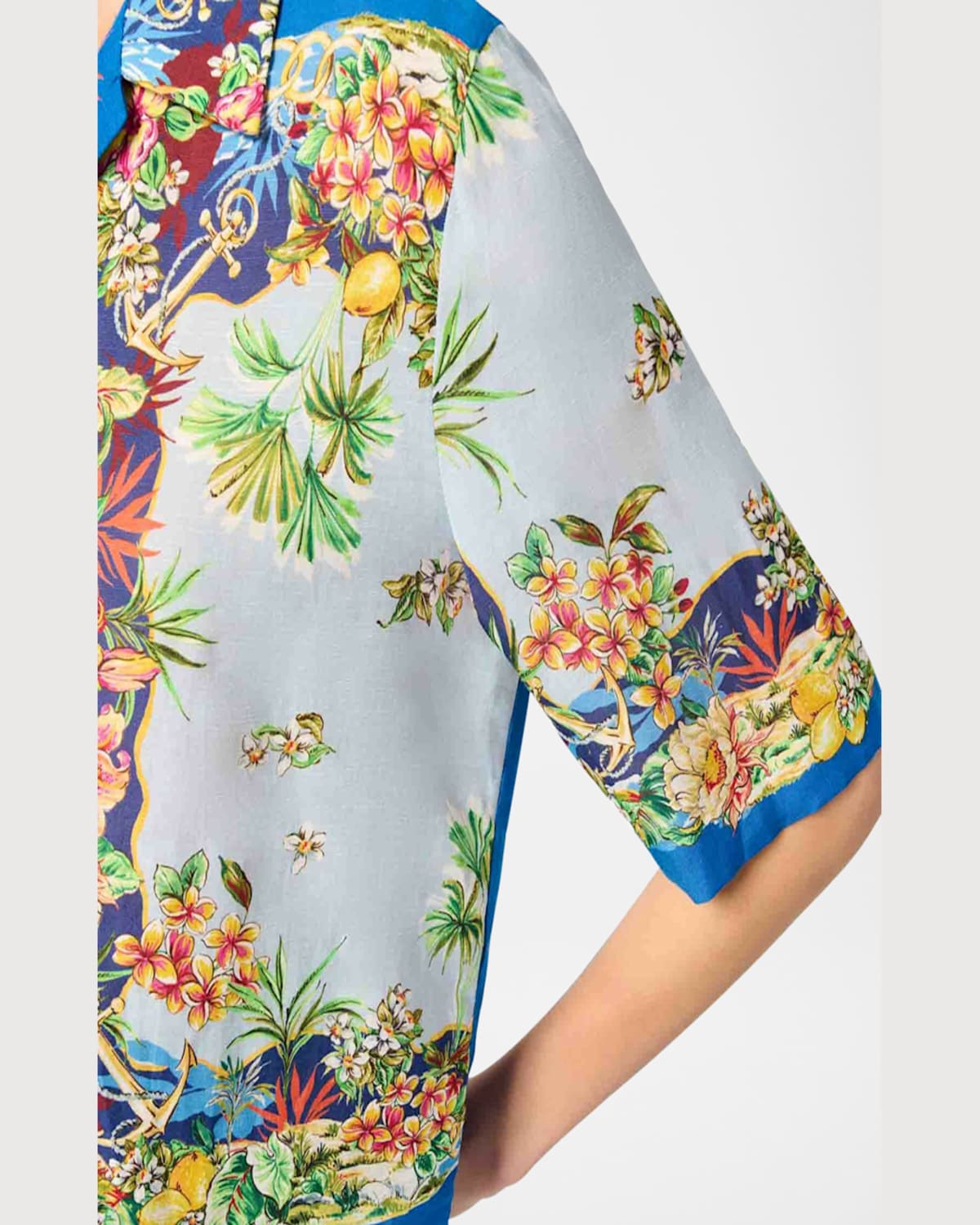Maje Patterned Cropped Shirt