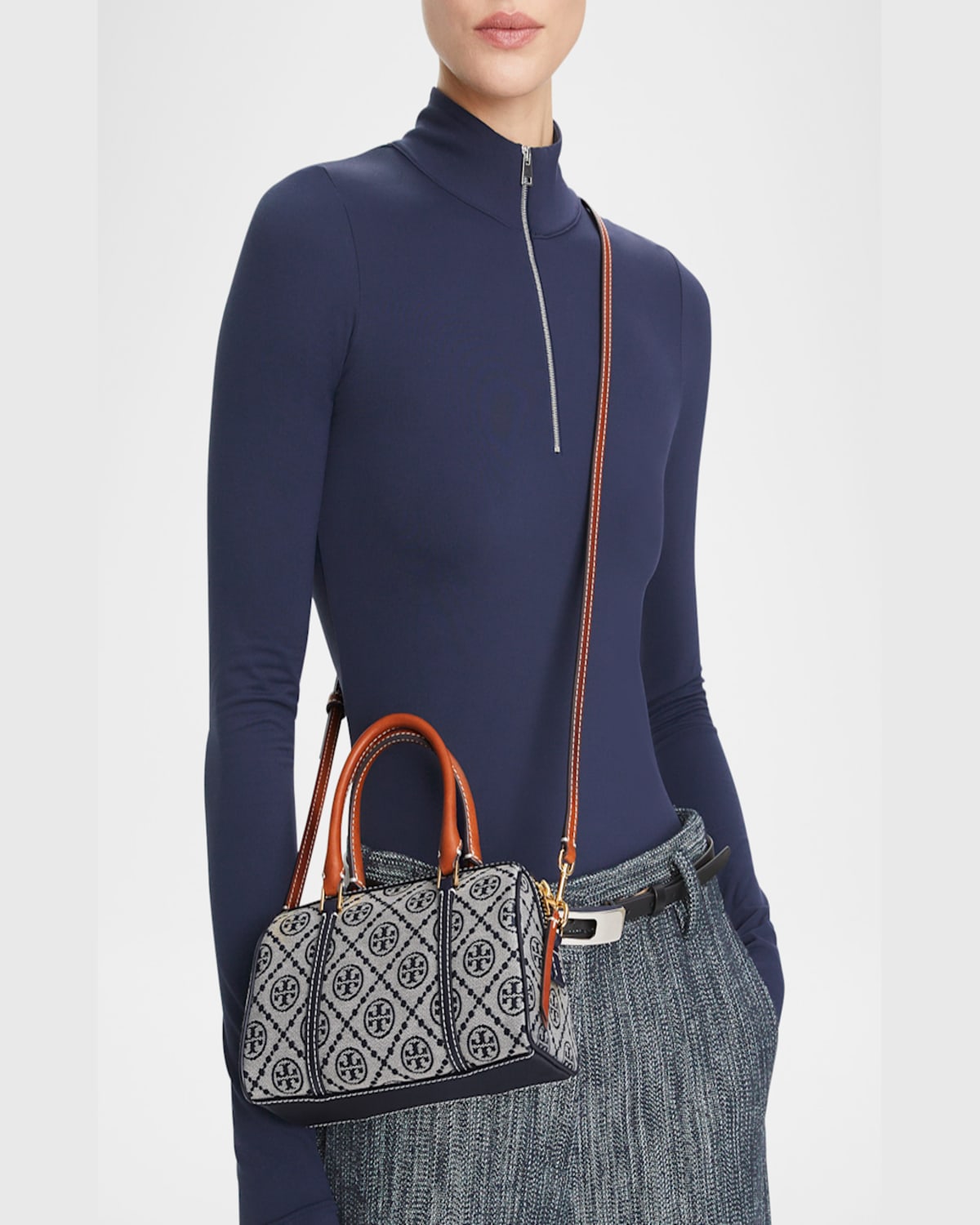Tory Burch Mini T Monogram Barrel Crossbody Bag