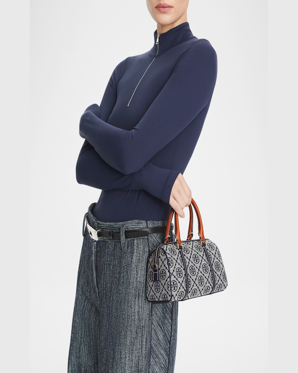 Tory Burch Mini T Monogram Barrel Crossbody Bag