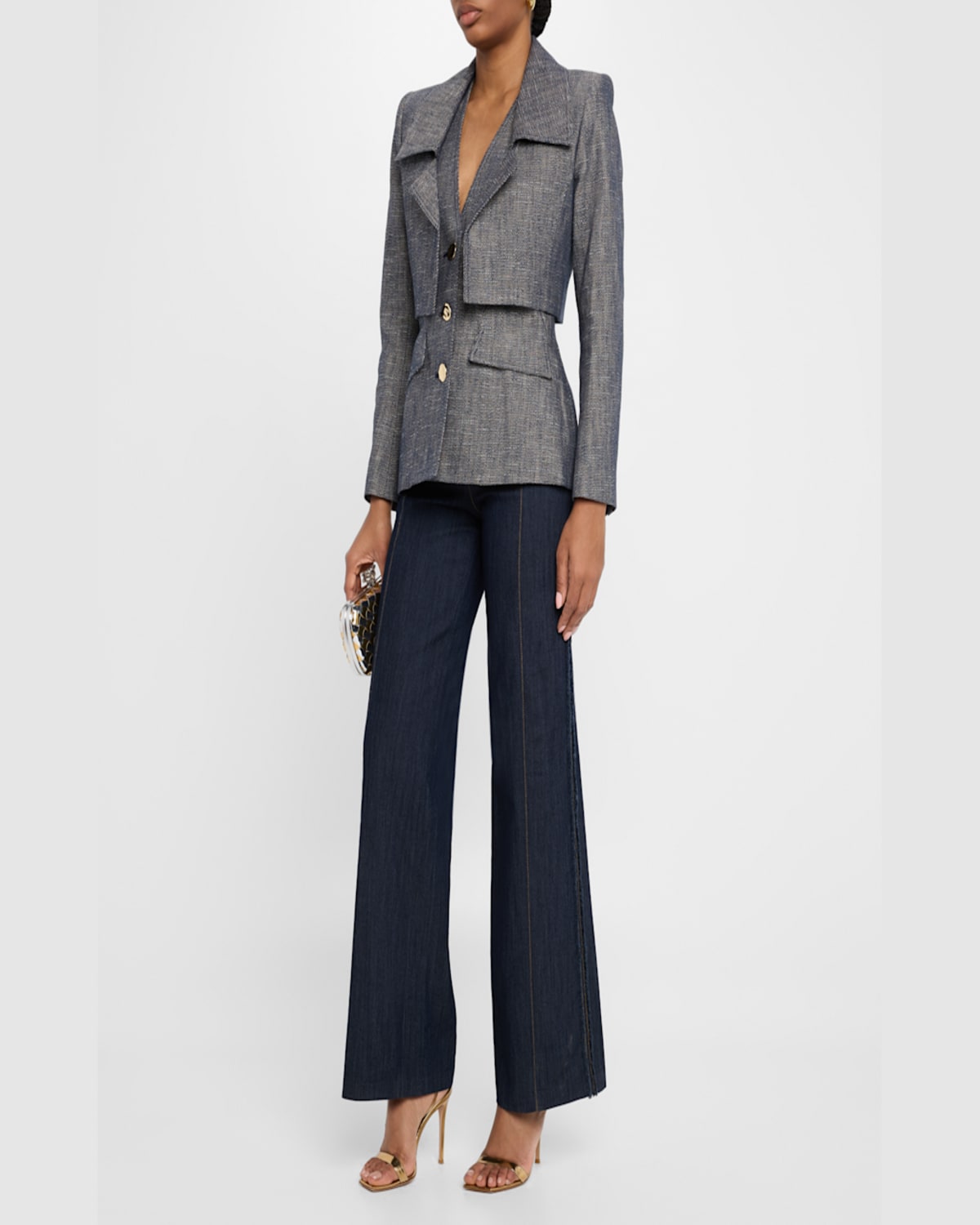 Amir Taghi Cece Blazer In Dark Blue