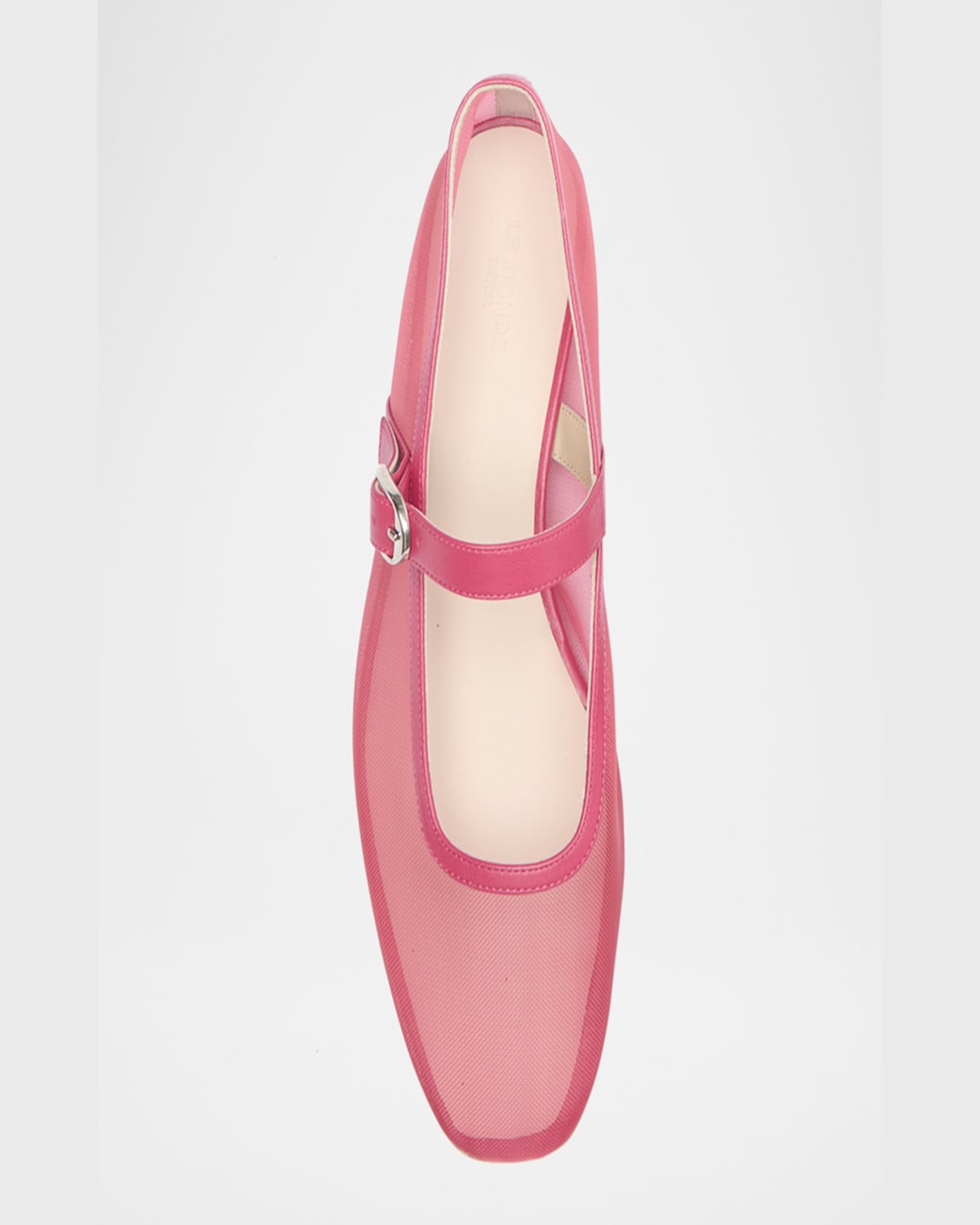 Le Monde Beryl Mesh Mary Jane Ballerina Flats In Pink
