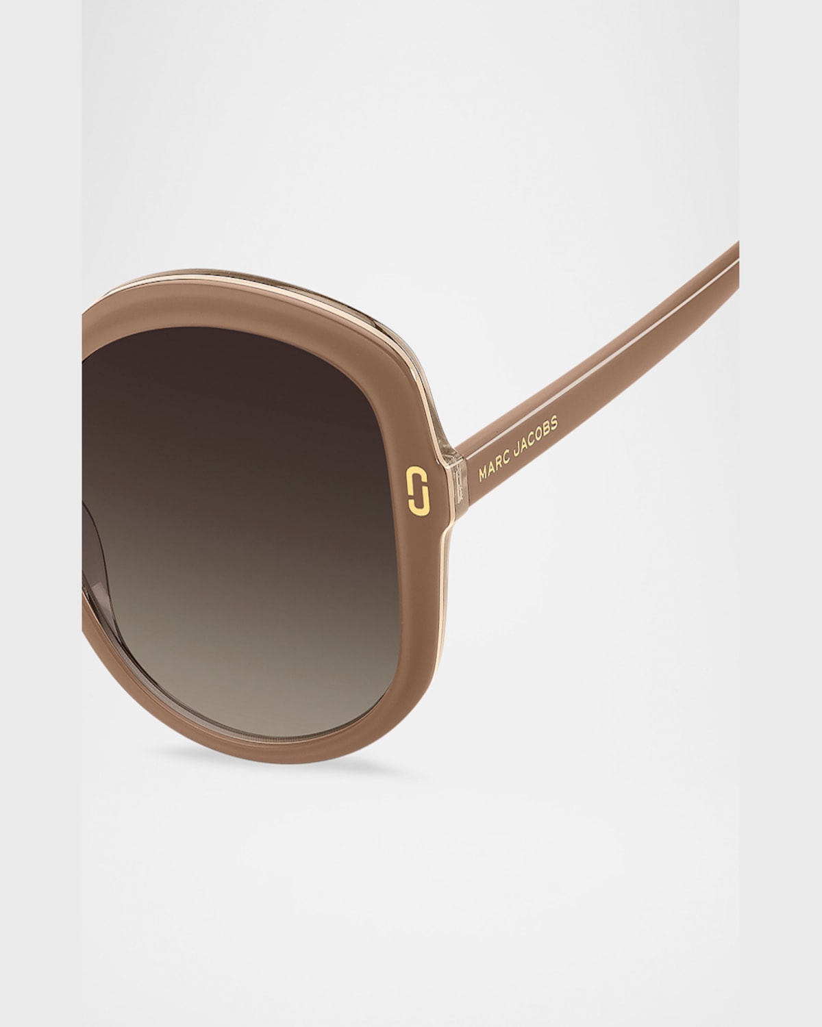 Marc Jacobs Round Acetate Sunglasses In Beige