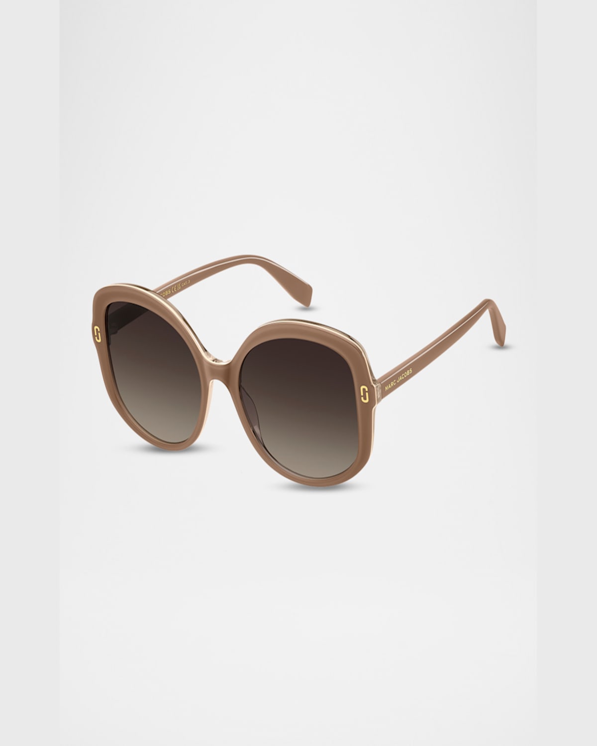 Marc Jacobs Round Acetate Sunglasses In Beige