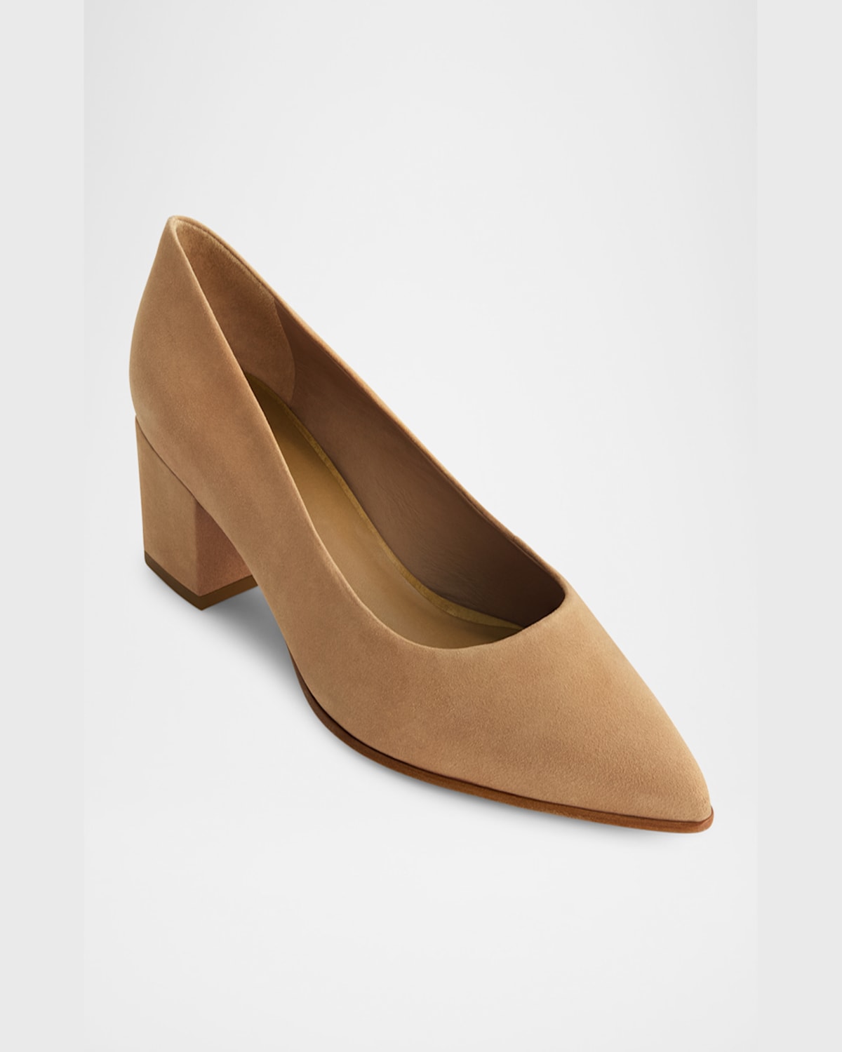 Bernardo Millie Suede Block-heel Pumps In Dune Kid Suede