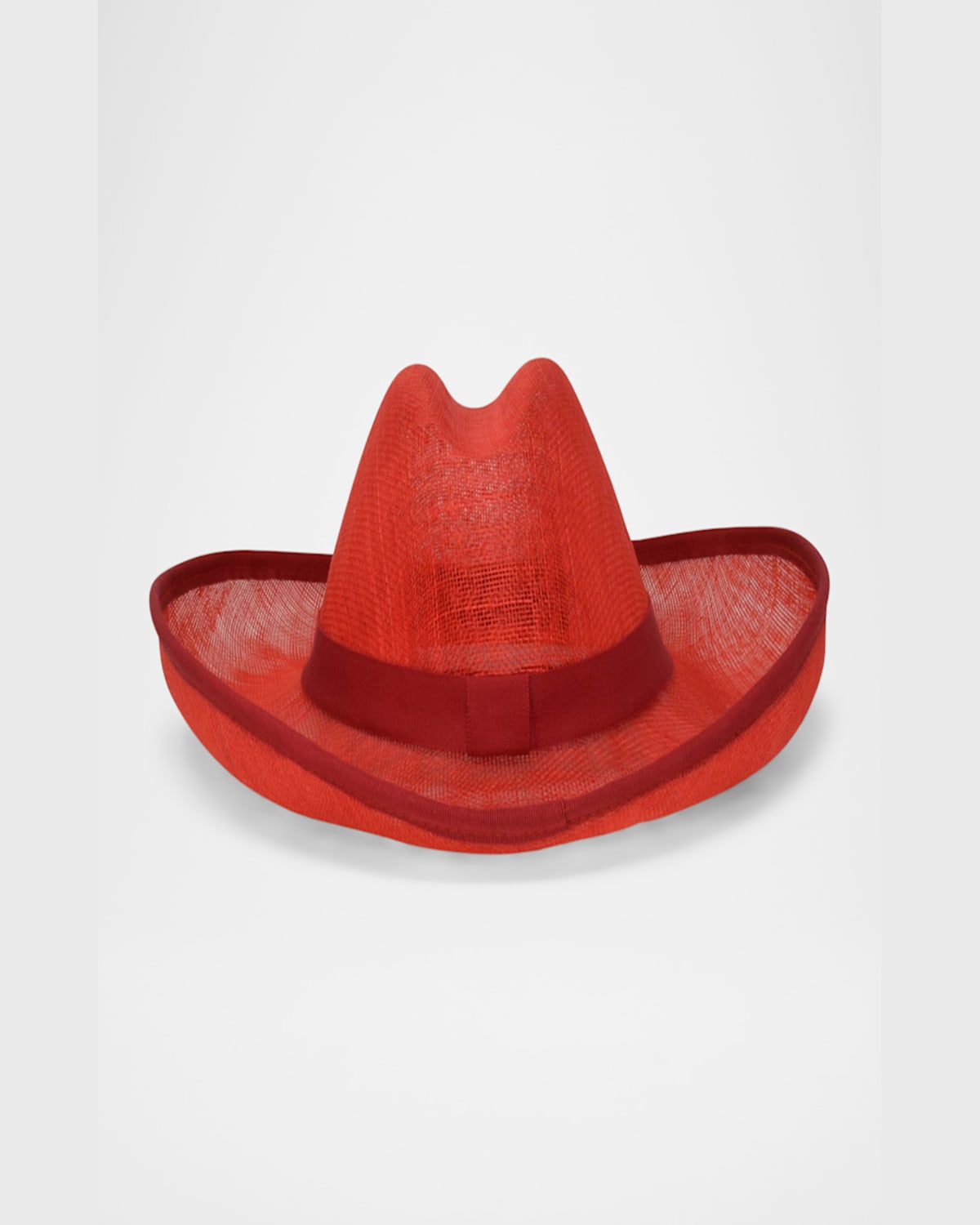 Gigi Burris Belle Mesh Cotton Fedora Hat In Red