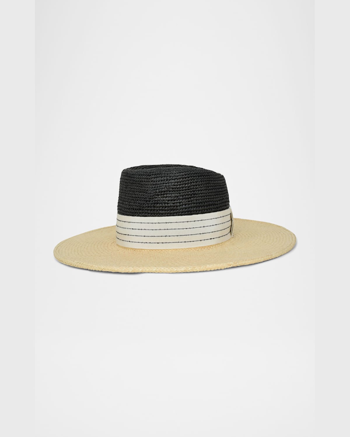 Gigi Burris Thalia Grosgrain Wide Brim Fedora In Natural