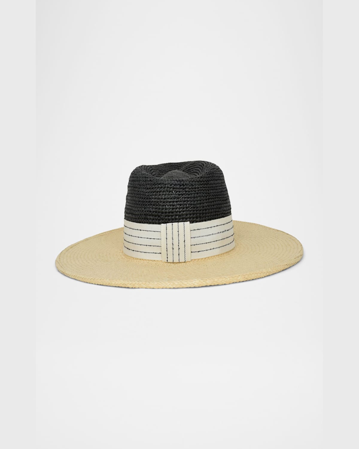 Gigi Burris Thalia Grosgrain Wide Brim Fedora In Natural