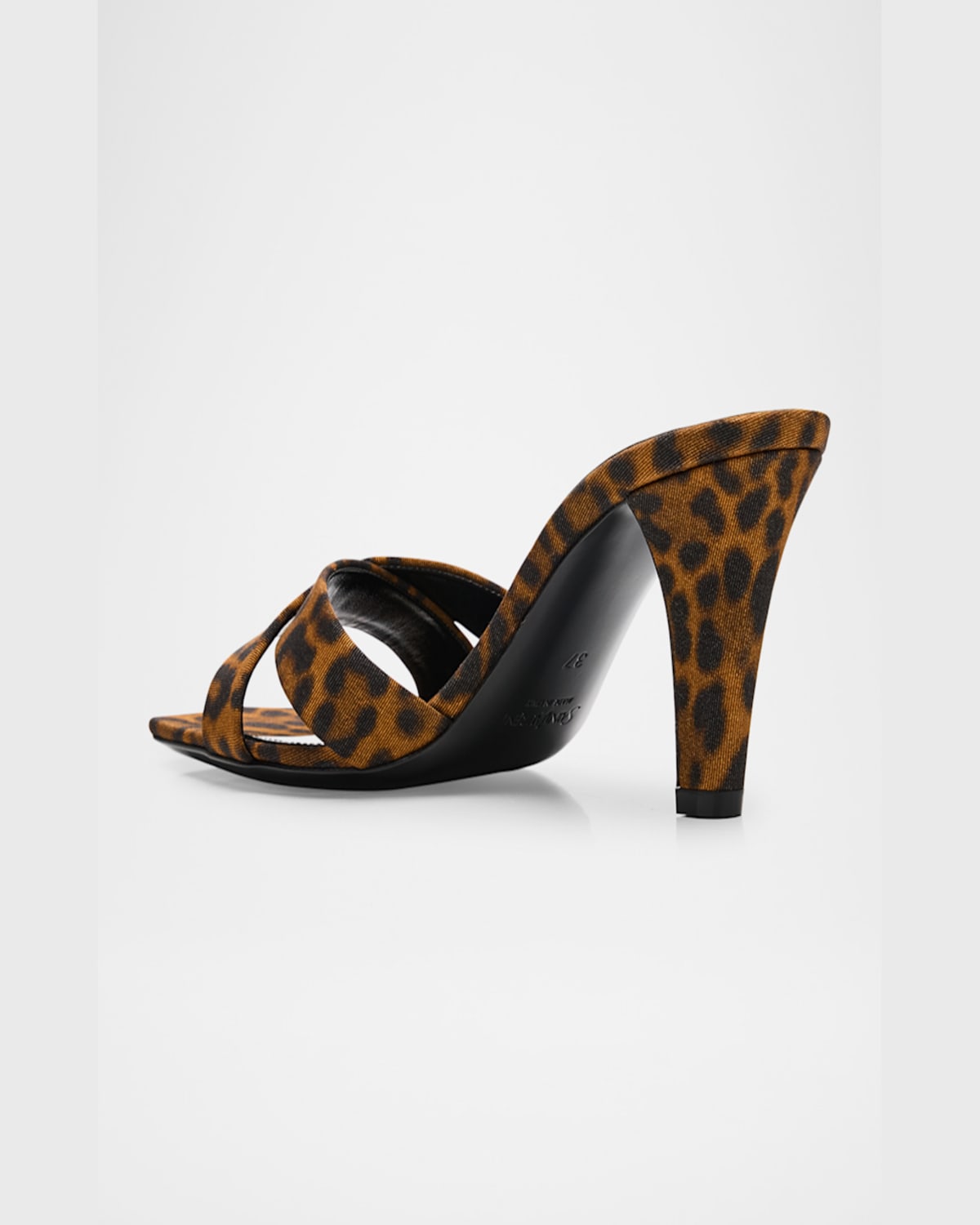 Saint Laurent 'jill' Mules In Animal Print In Manto Naturale
