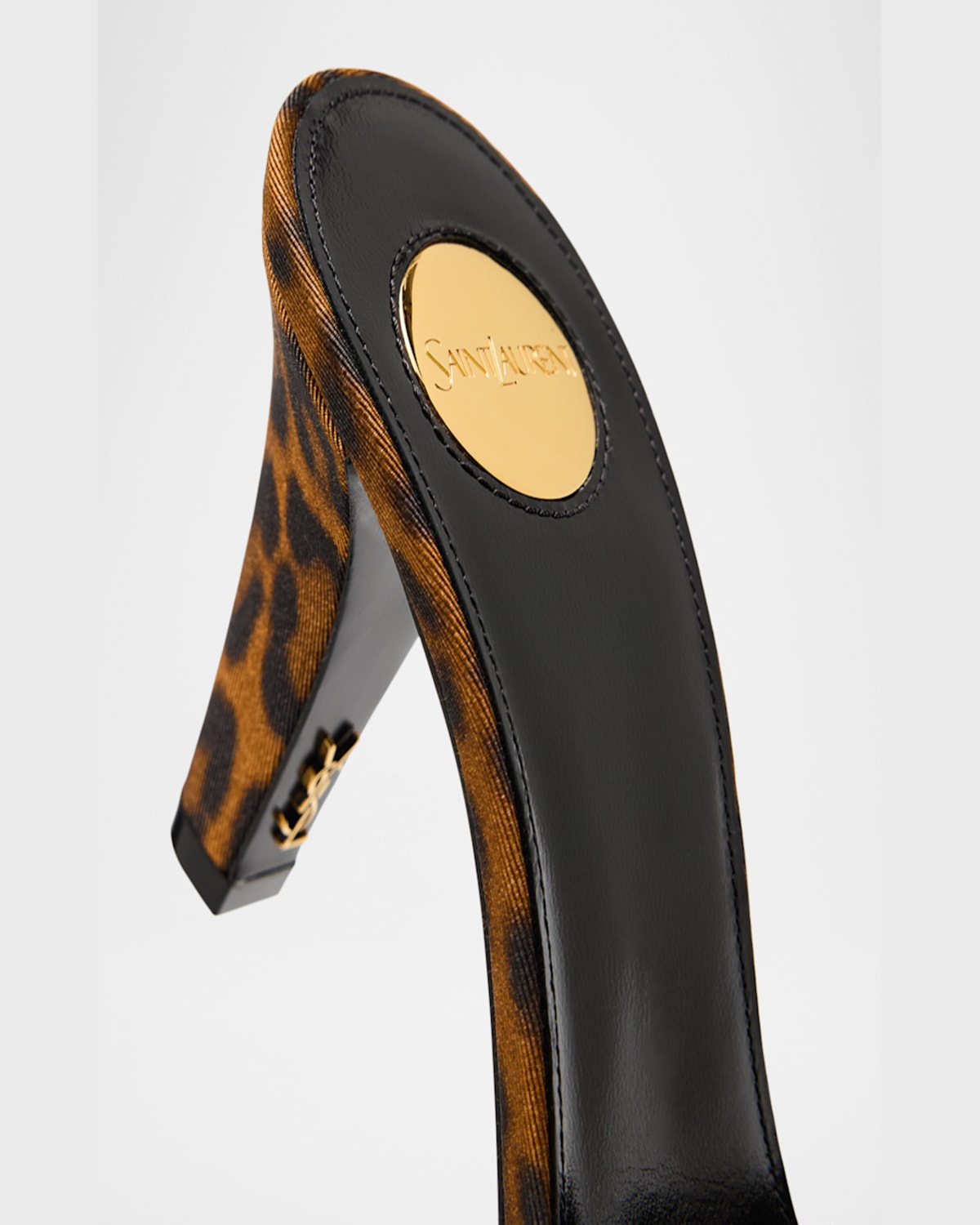 Saint Laurent 'jill' Mules In Animal Print In Manto Naturale