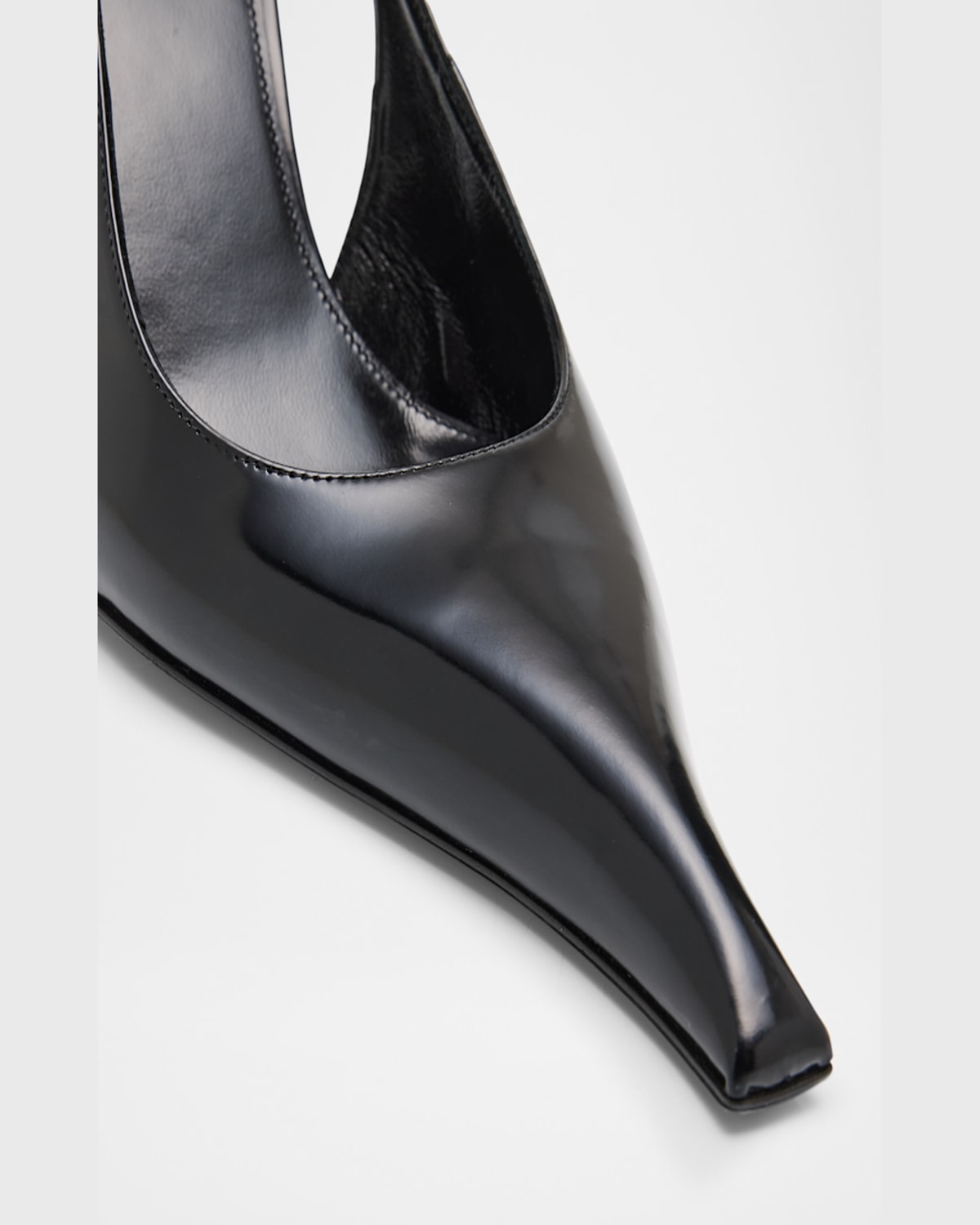 Shop Saint Laurent Miller Leather Clear-wedge Pumps In Noir