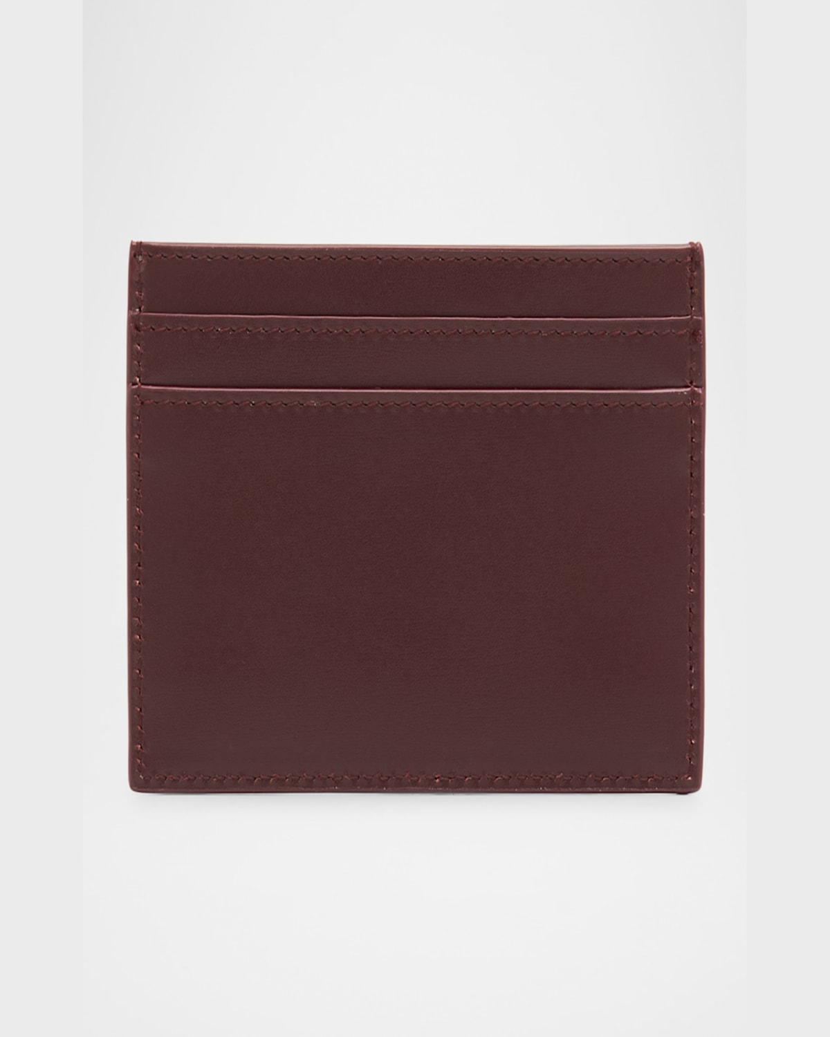 Saint Laurent Ysl Card Case In Calf Leather In Hot Wine