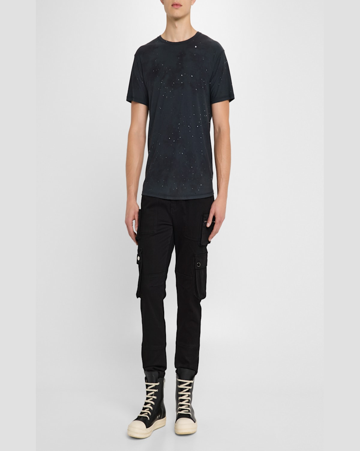 Rta Men's Slate Cargo Skinny Jeans In Black
