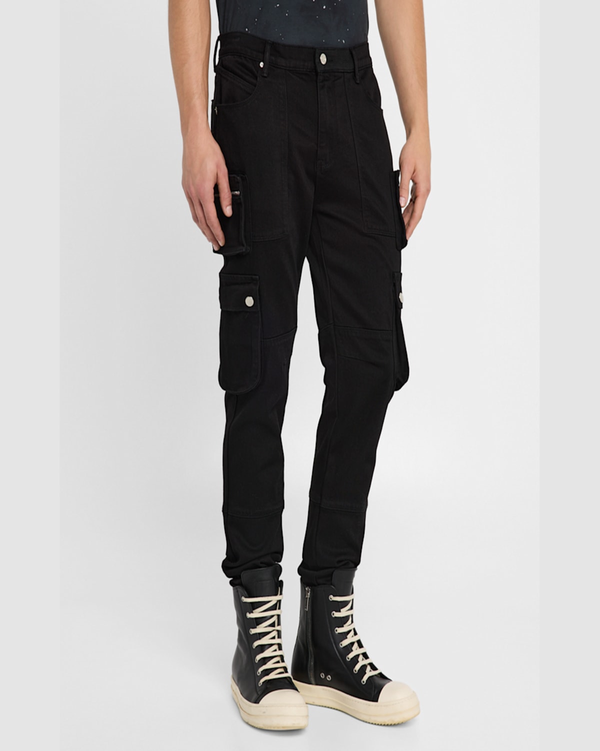 Rta Men's Slate Cargo Skinny Jeans In Black