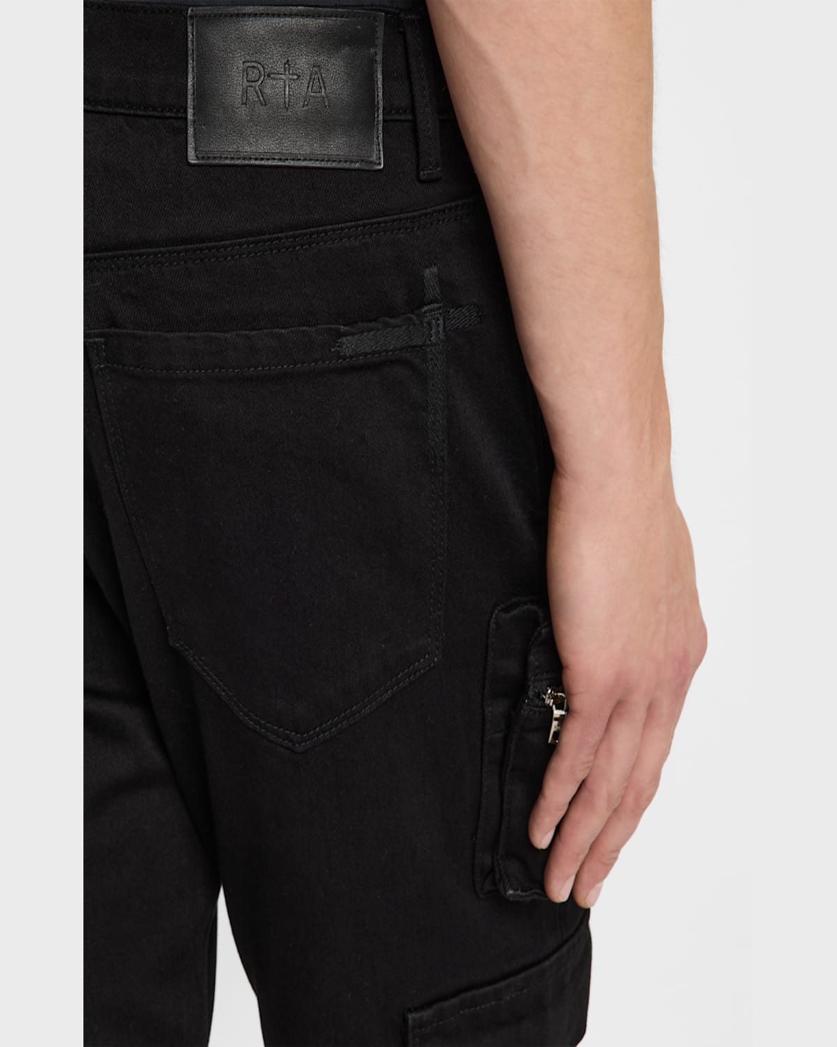 Rta Men's Slate Cargo Skinny Jeans In Black