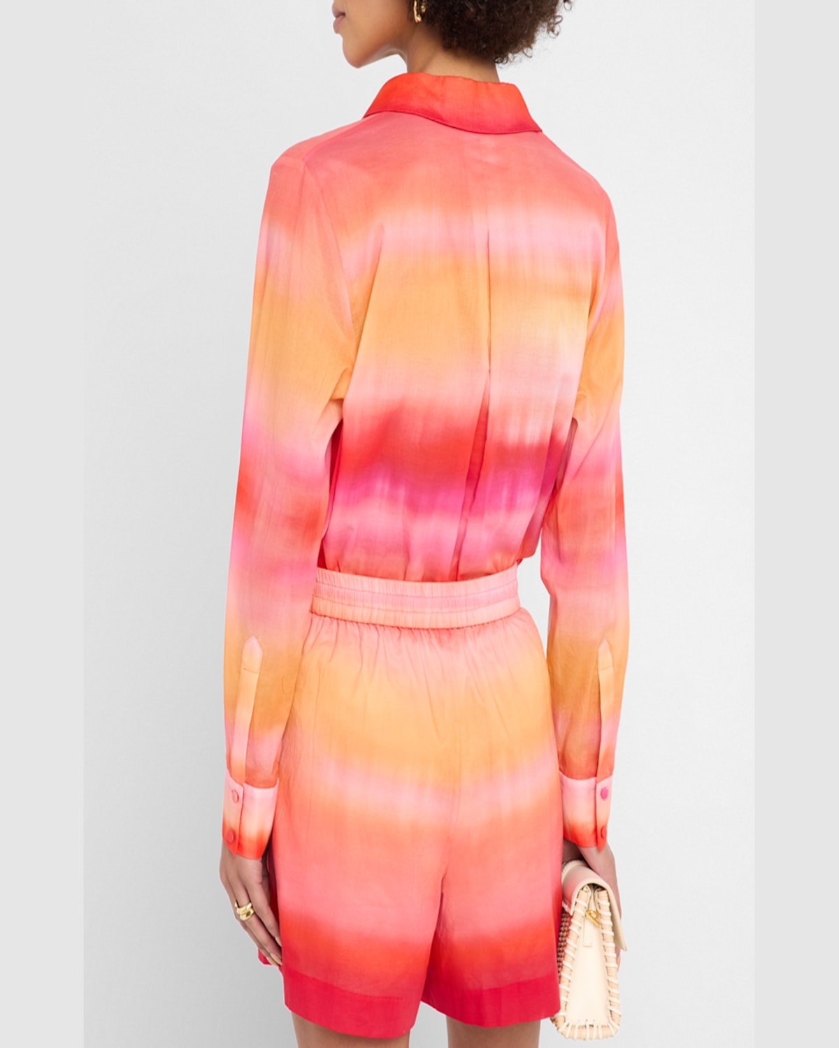 Kobi Halperin Elvrie Ombre Button-front Shirt In Cherry Blo