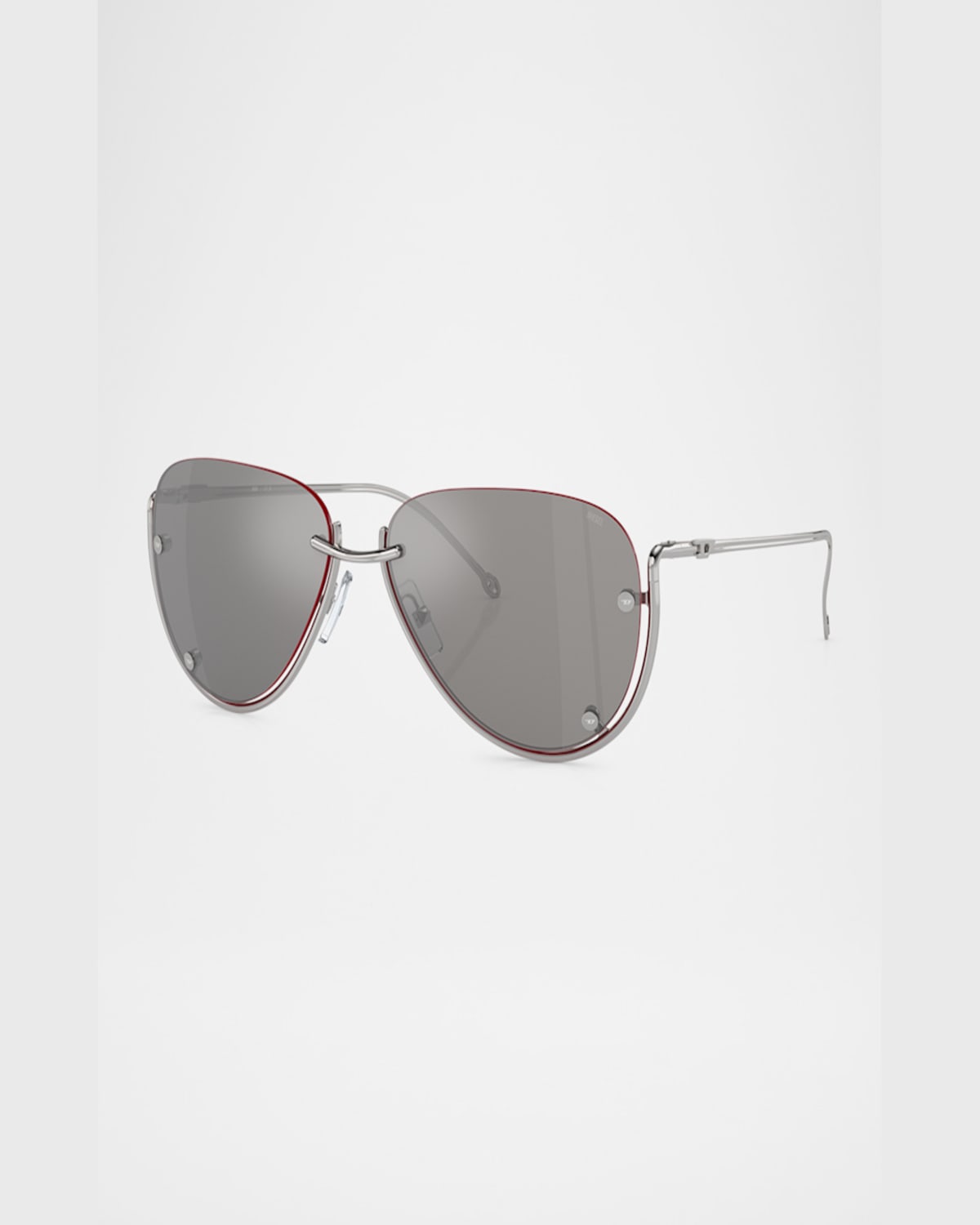 Diesel Men's Dl1003 Aviator Sunglasses In Shiny Silver