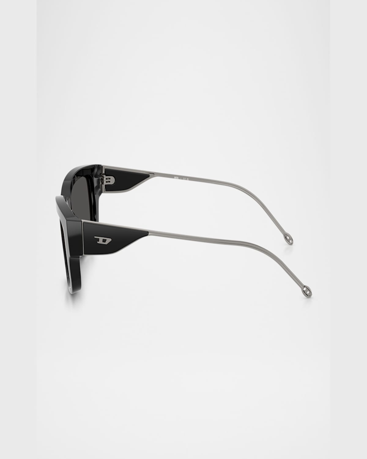 Diesel ® Geck-d 56mm Rectangular Sunglasses In Shiny Black