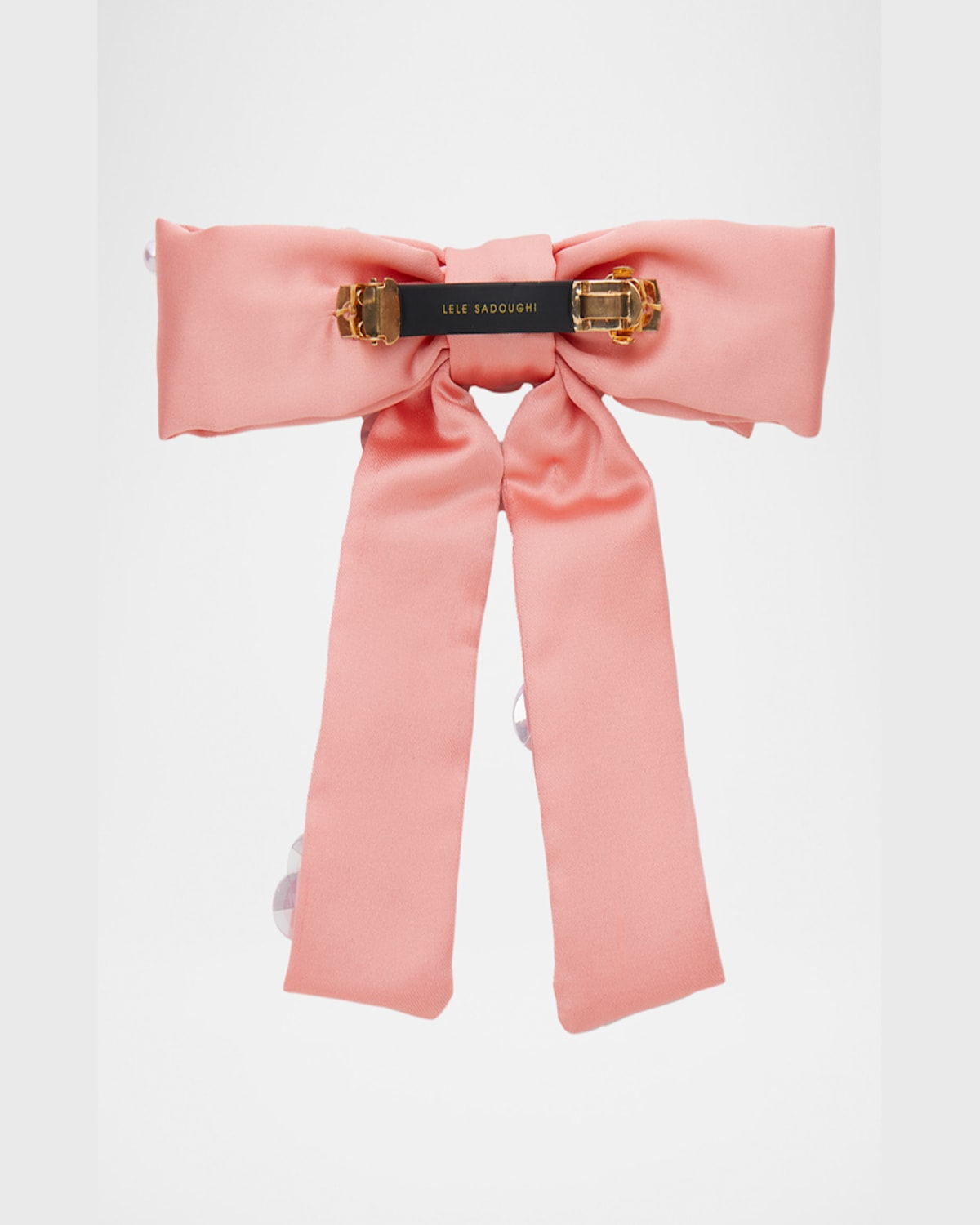 Lele Sadoughi Antoinette Paillette Floral Bow In Blush Melon 650