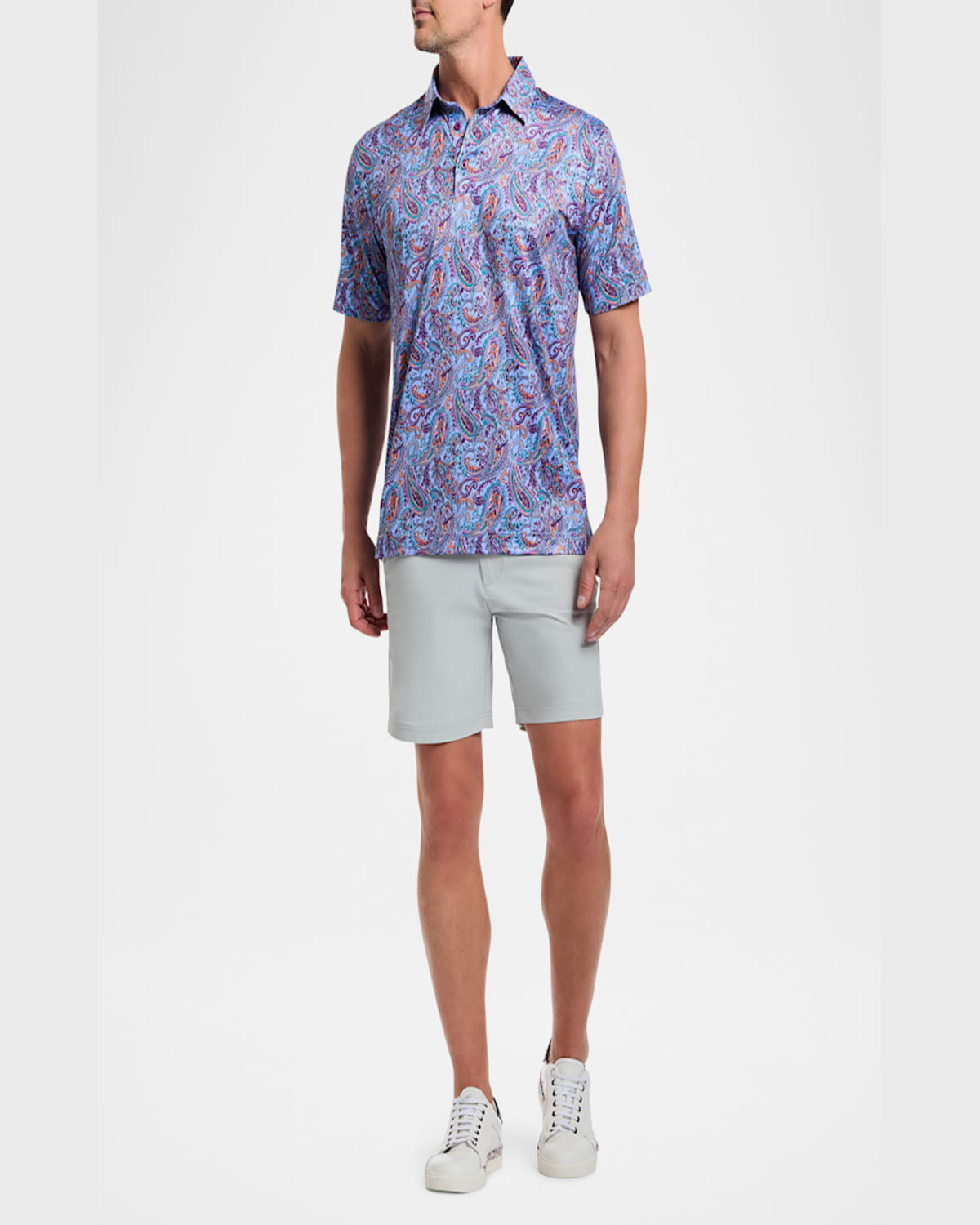 Robert Graham Matos Paisley Performance Golf Polo In Purple