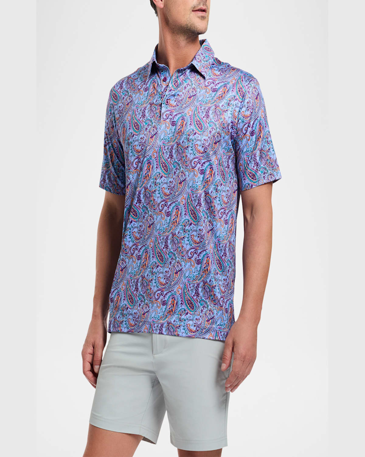Robert Graham Matos Paisley Performance Golf Polo In Purple