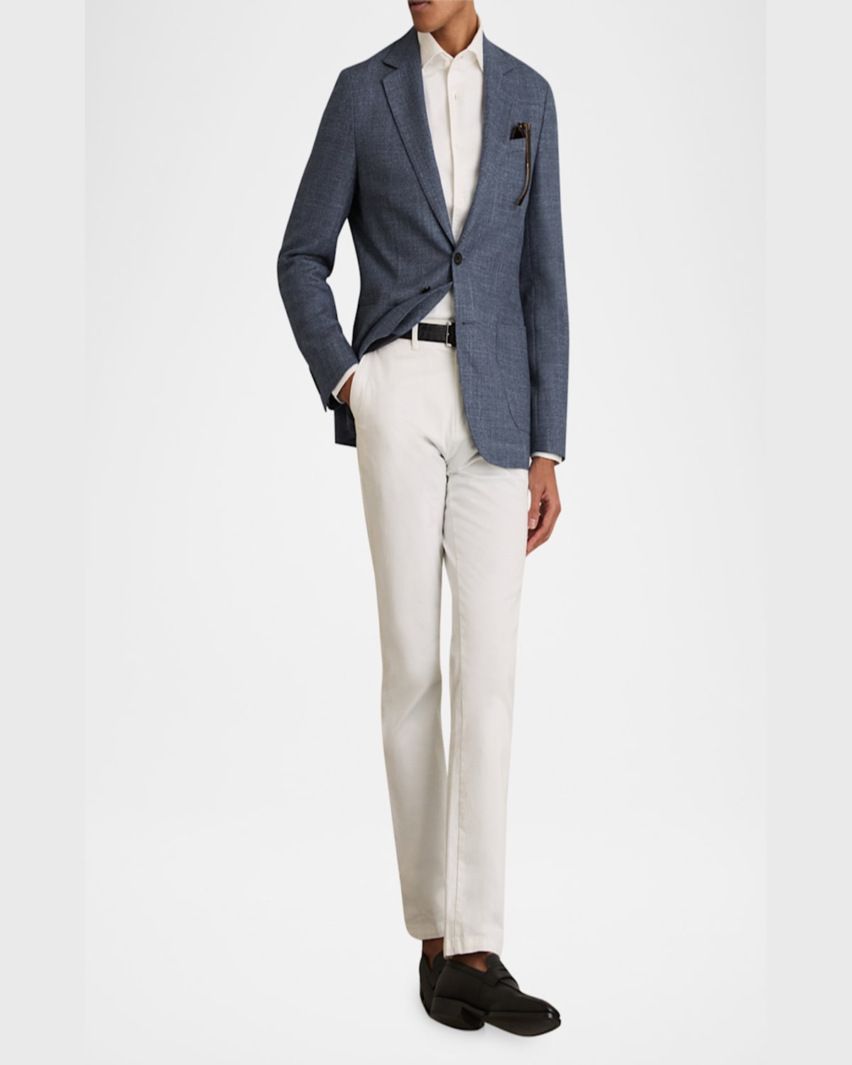 Reiss Mens Stack Single-breasted Wool-blend Blazer Blue In Blue