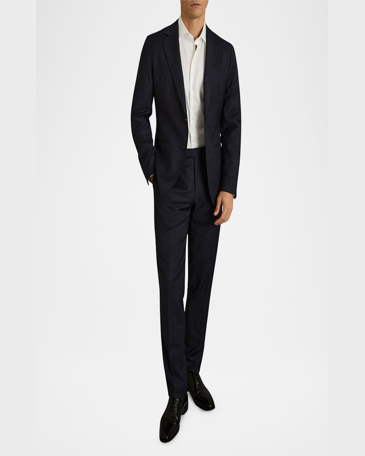 Reiss Mens Navy Grace Slim-fit Single-breasted Stretch Wool-blend Blazer In Navy
