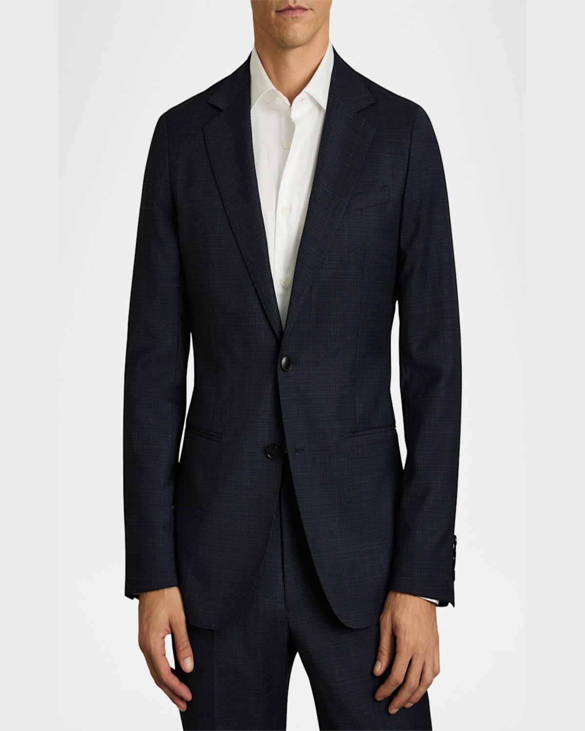 Reiss Mens Navy Grace Slim-fit Single-breasted Stretch Wool-blend Blazer In Navy