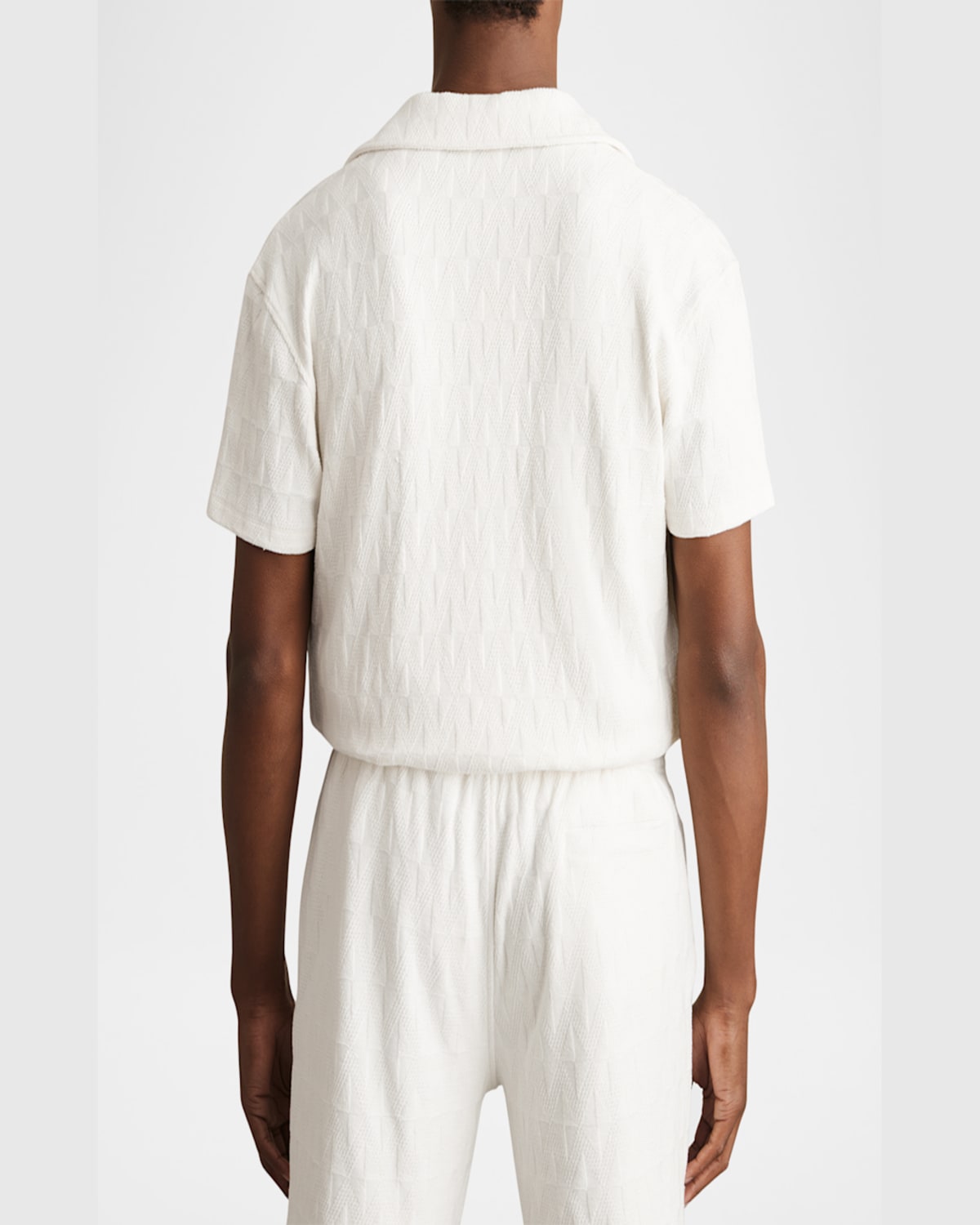 Reiss Short Sleeve Textured Camp Shirt In Off White