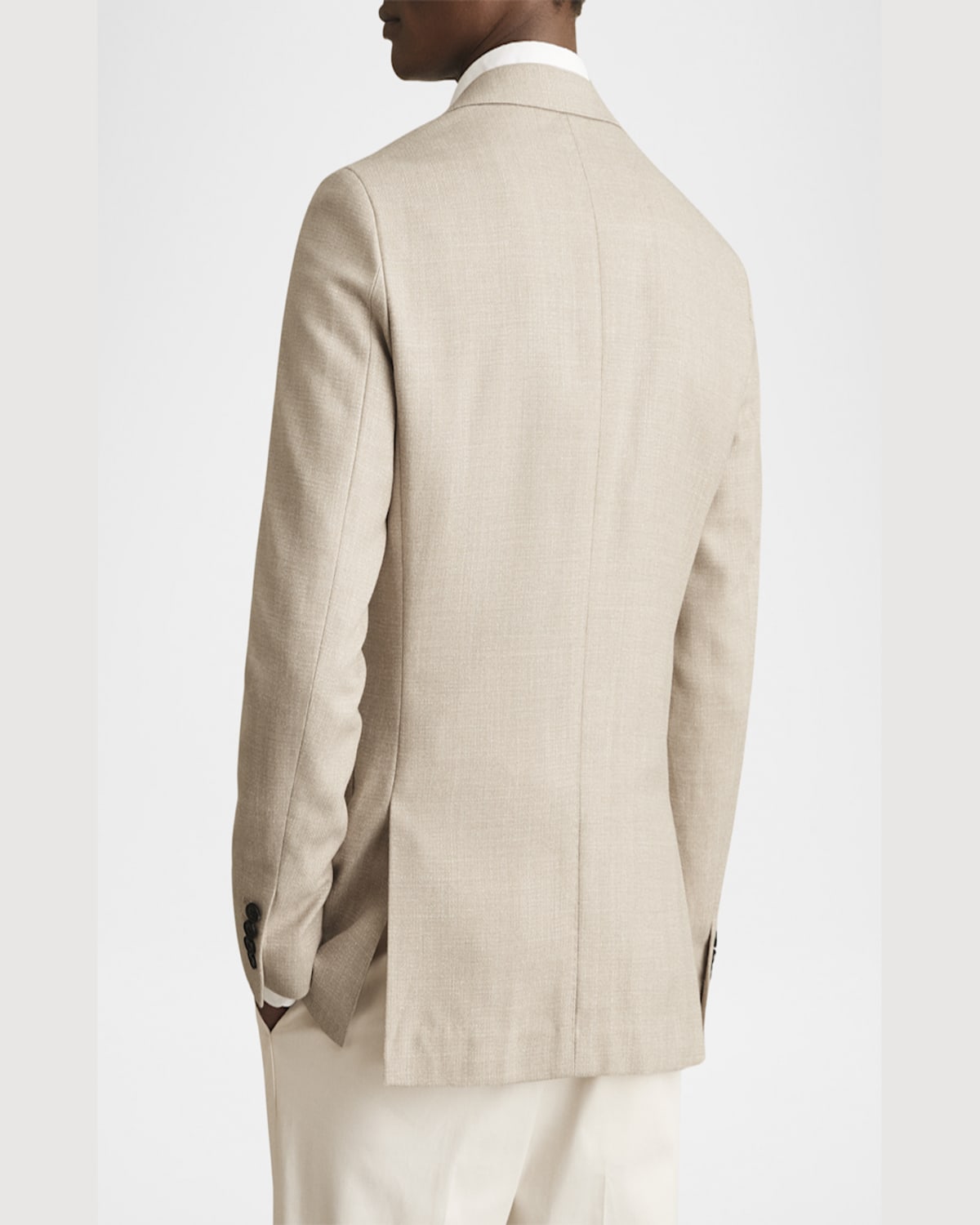 Reiss Mens Stack Single-breasted Wool-blend Blazer Oatmeal In Oatmeal